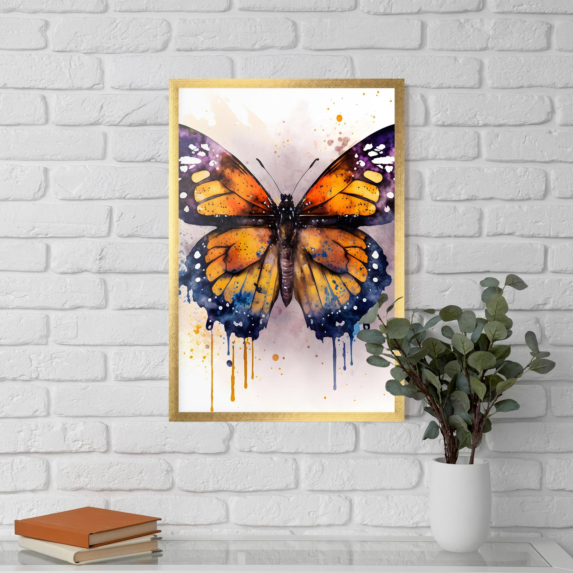 Gerahmte Poster Watercolor Butterfly mockup 5