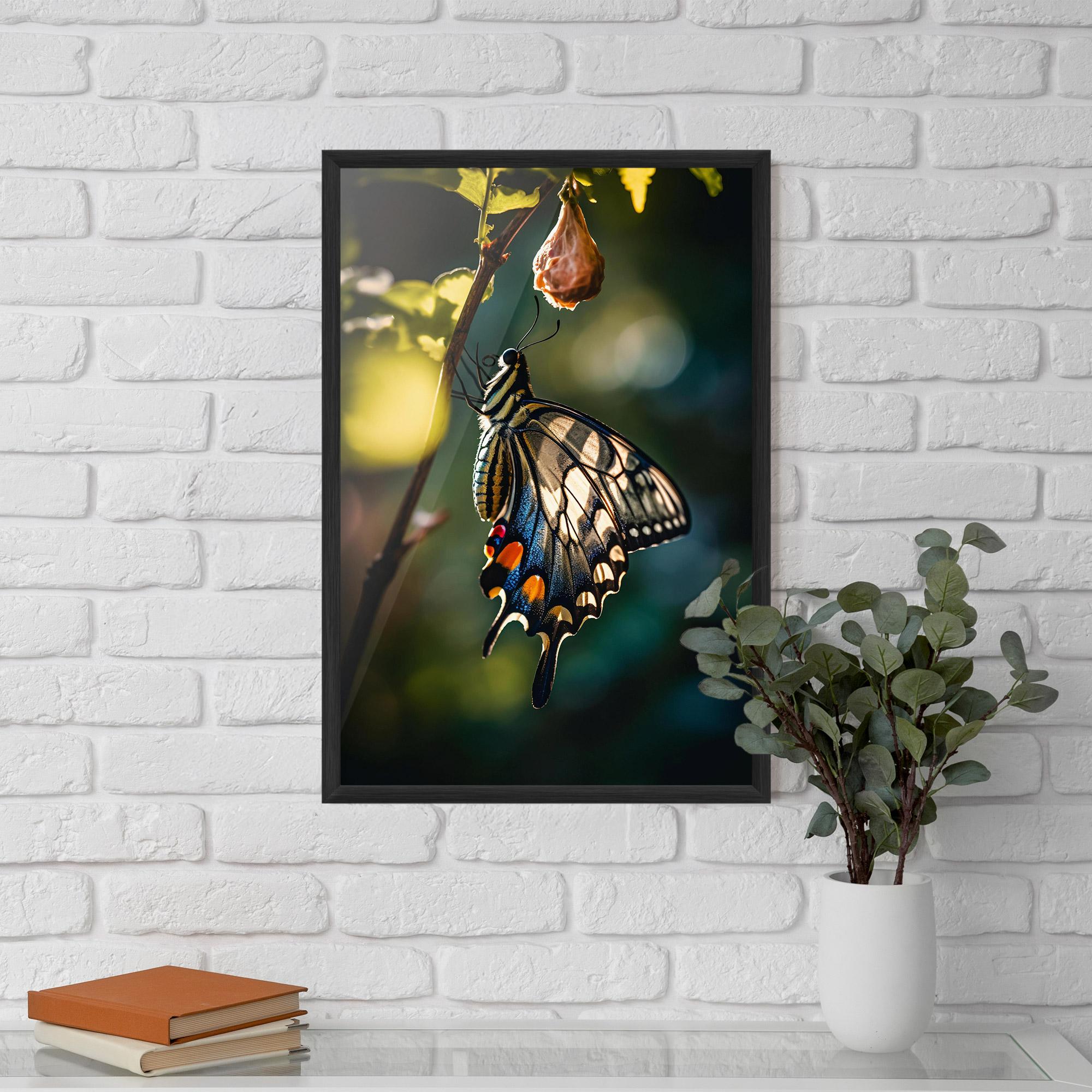 Gerahmte Poster Blue Cream Butterfly mockup 5