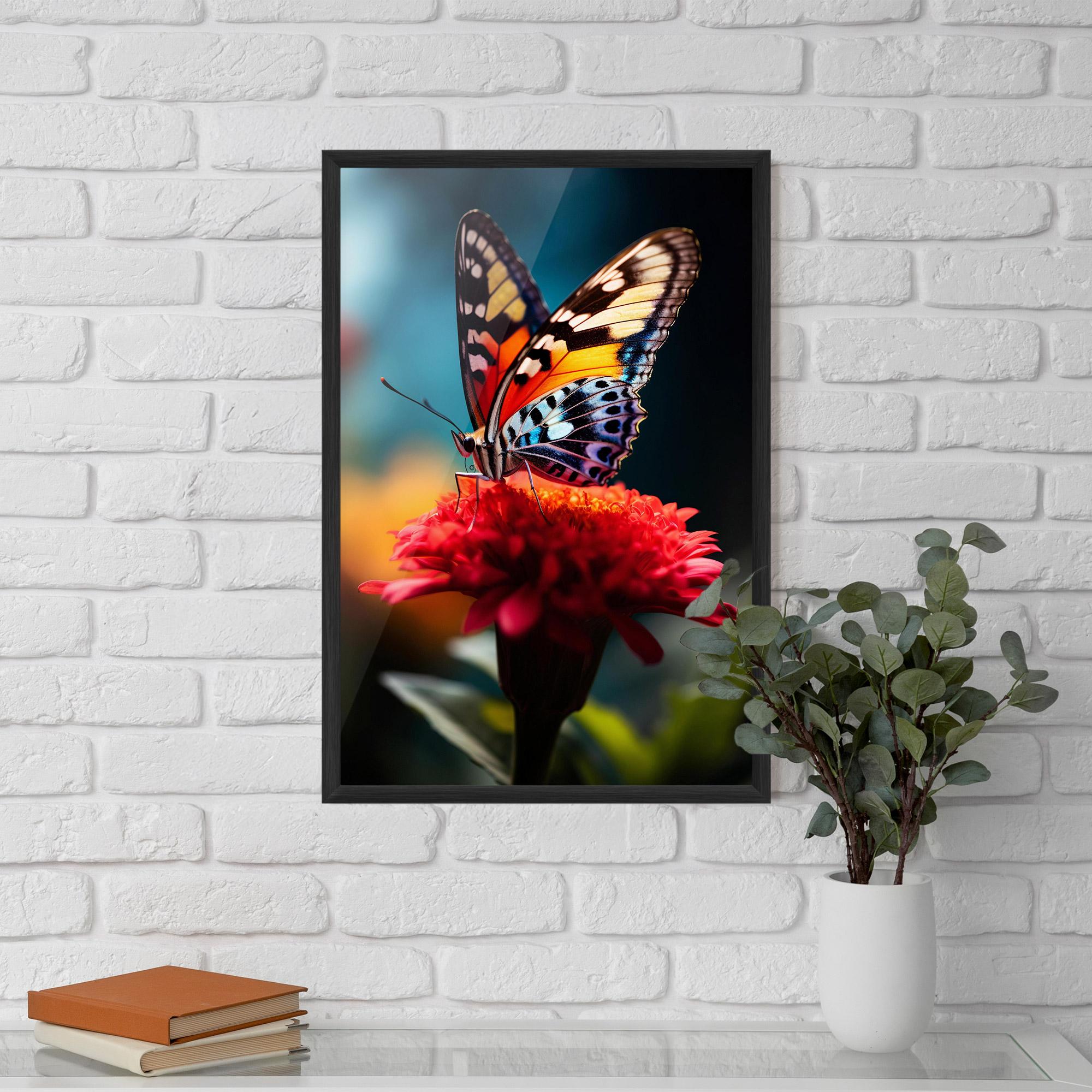 Gerahmte Poster Blue Yellow Butterfly mockup 5
