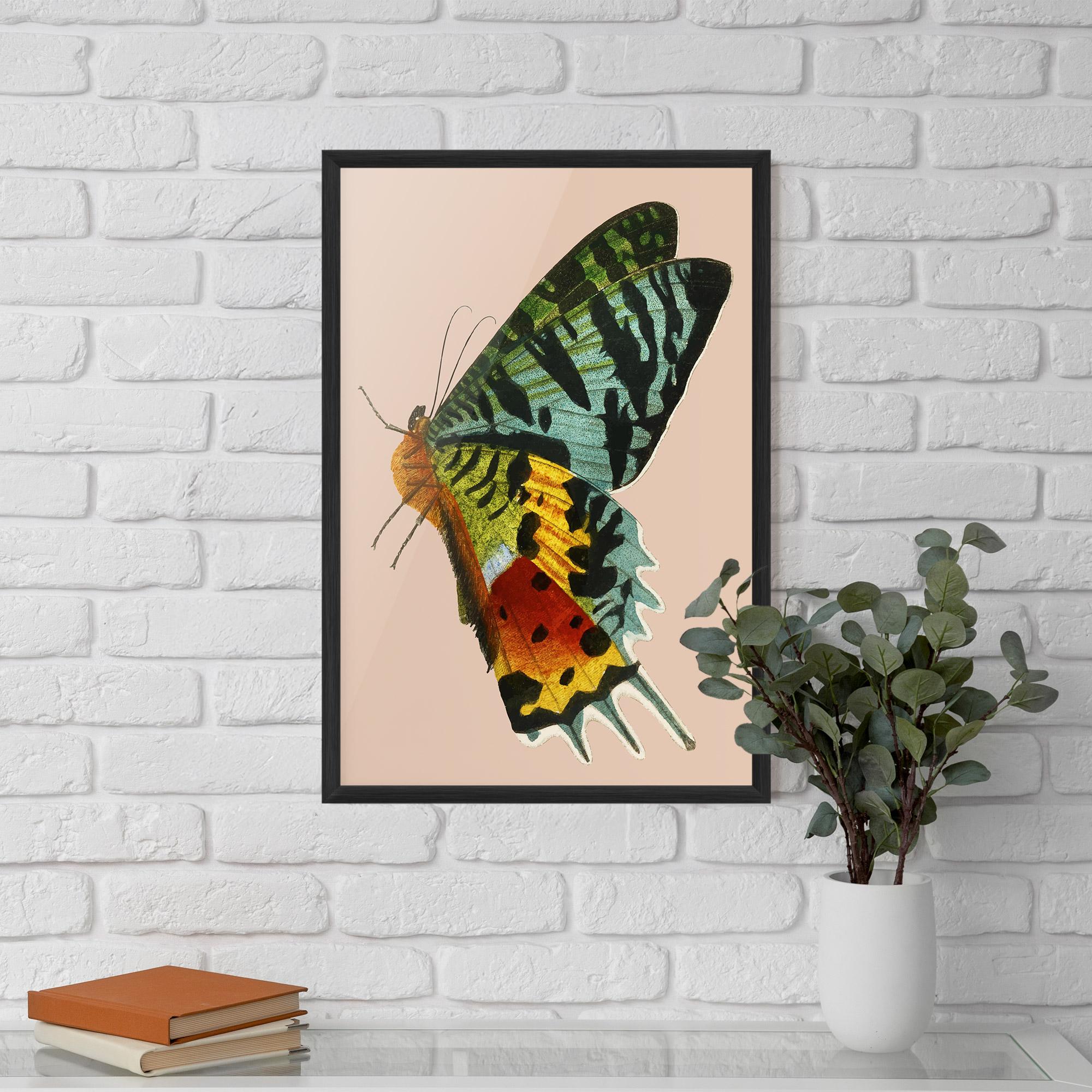 Gerahmte Poster Butterfly On Pink mockup 5