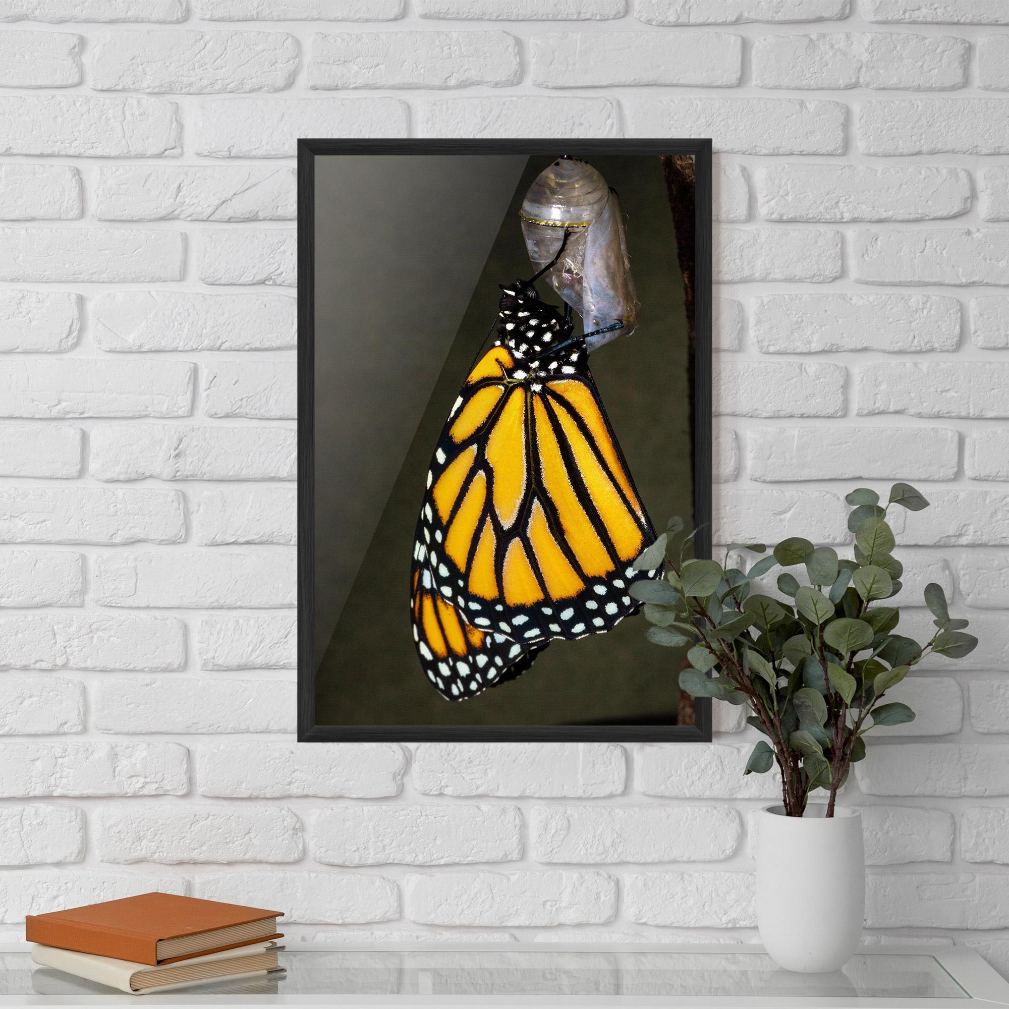 Gerahmte Poster Dark Yellow Butterfly mockup 5