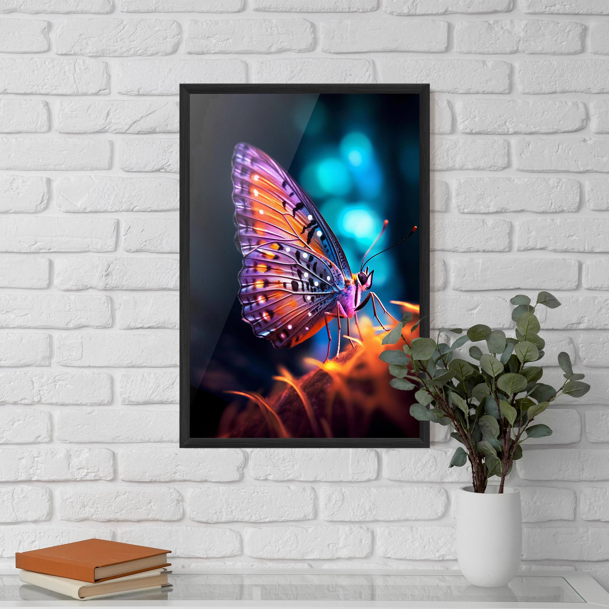 Gerahmte Poster Purple Orange Butterfly mockup 5