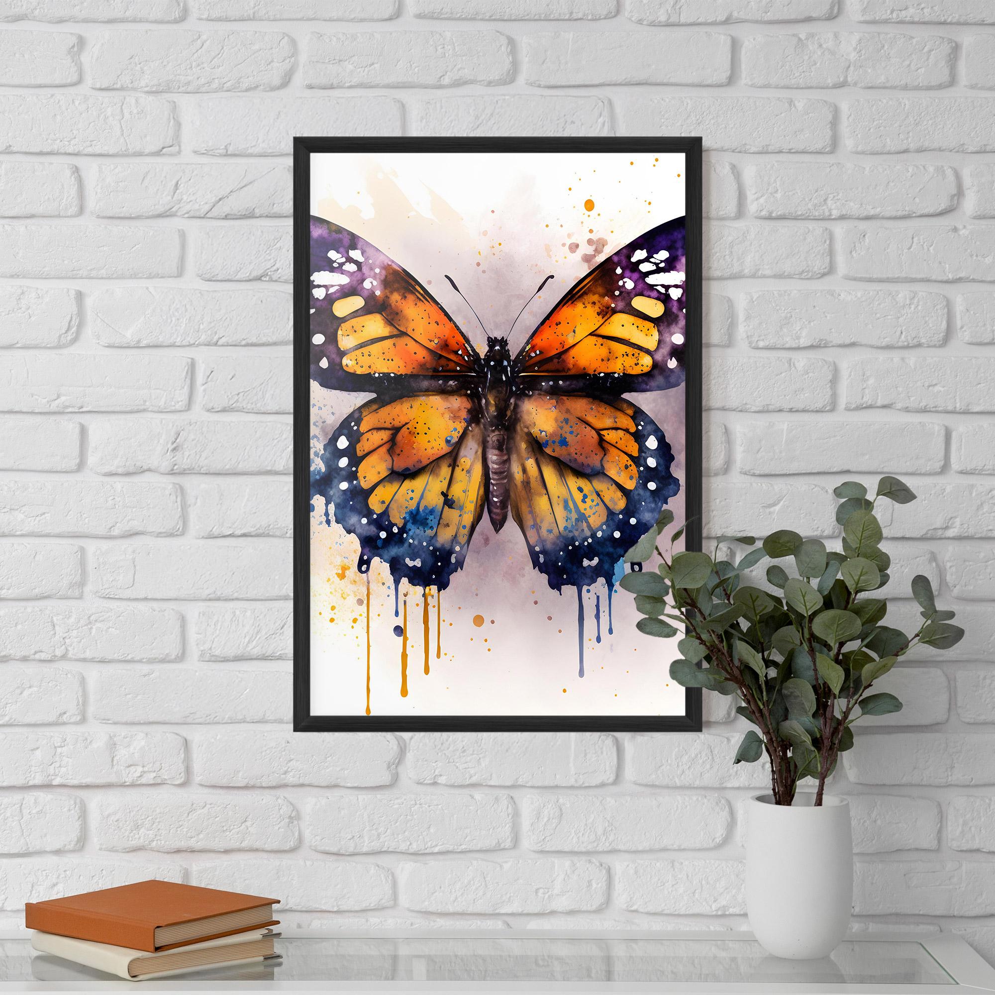 Gerahmte Poster Watercolor Butterfly mockup 5