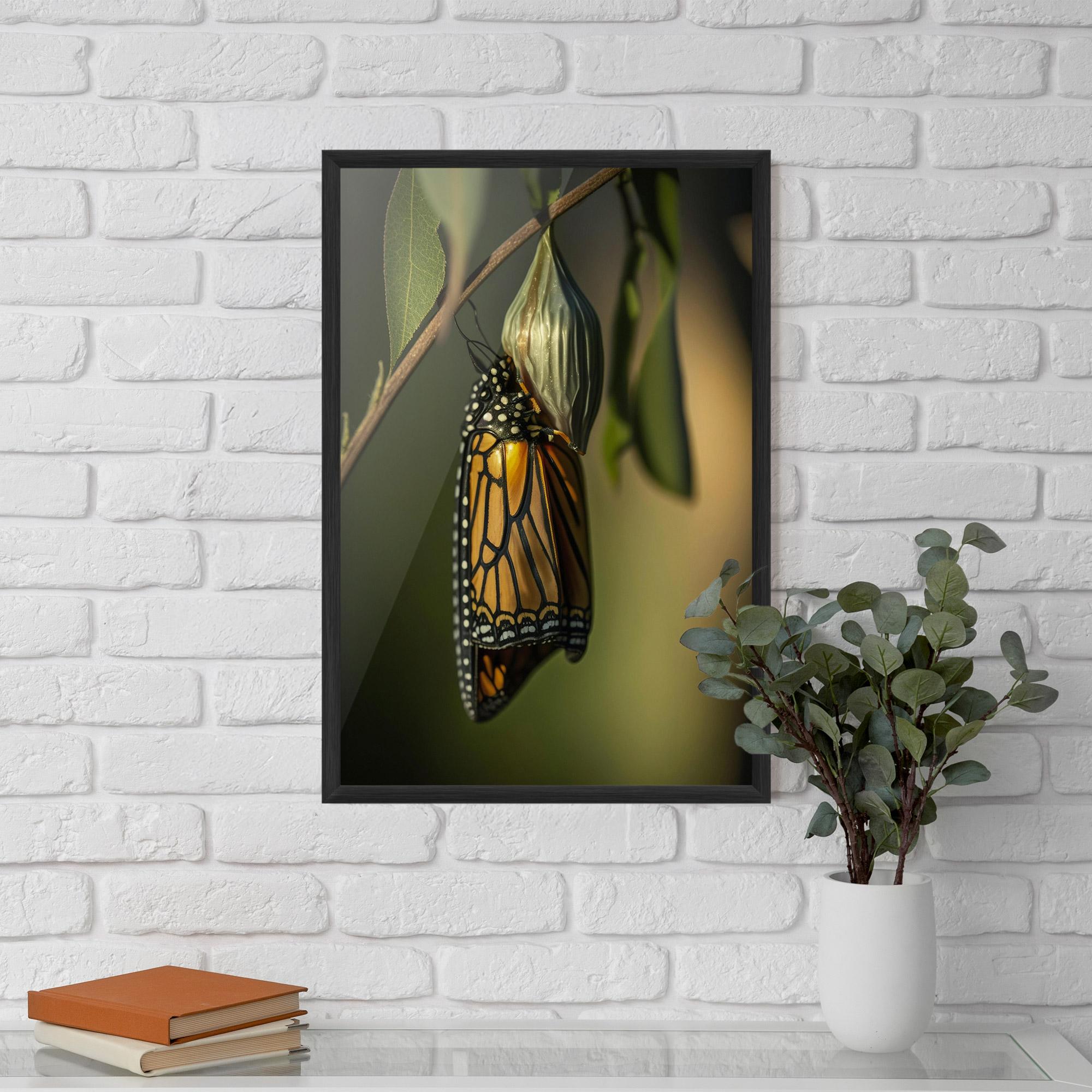 Gerahmte Poster Yellow Black Butterfly mockup 5