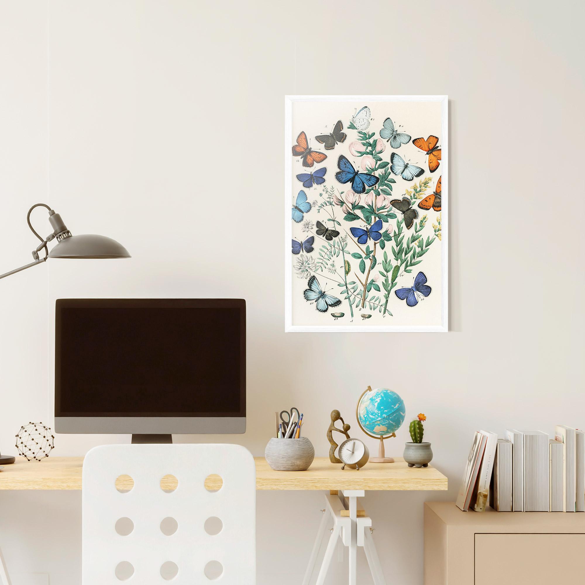 Gerahmte Poster Blue Orange Butterflies mockup 6