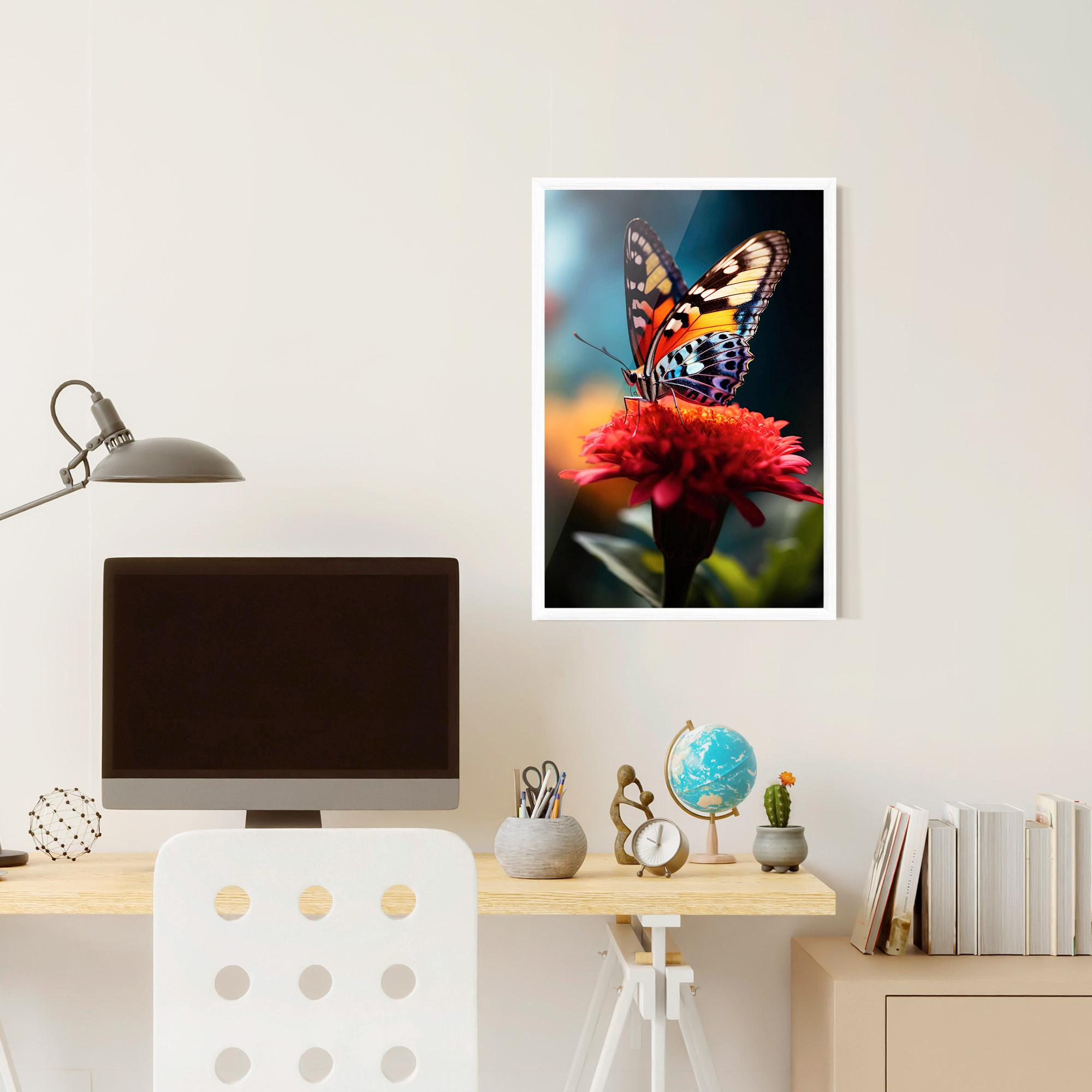 Gerahmte Poster Blue Yellow Butterfly mockup 6