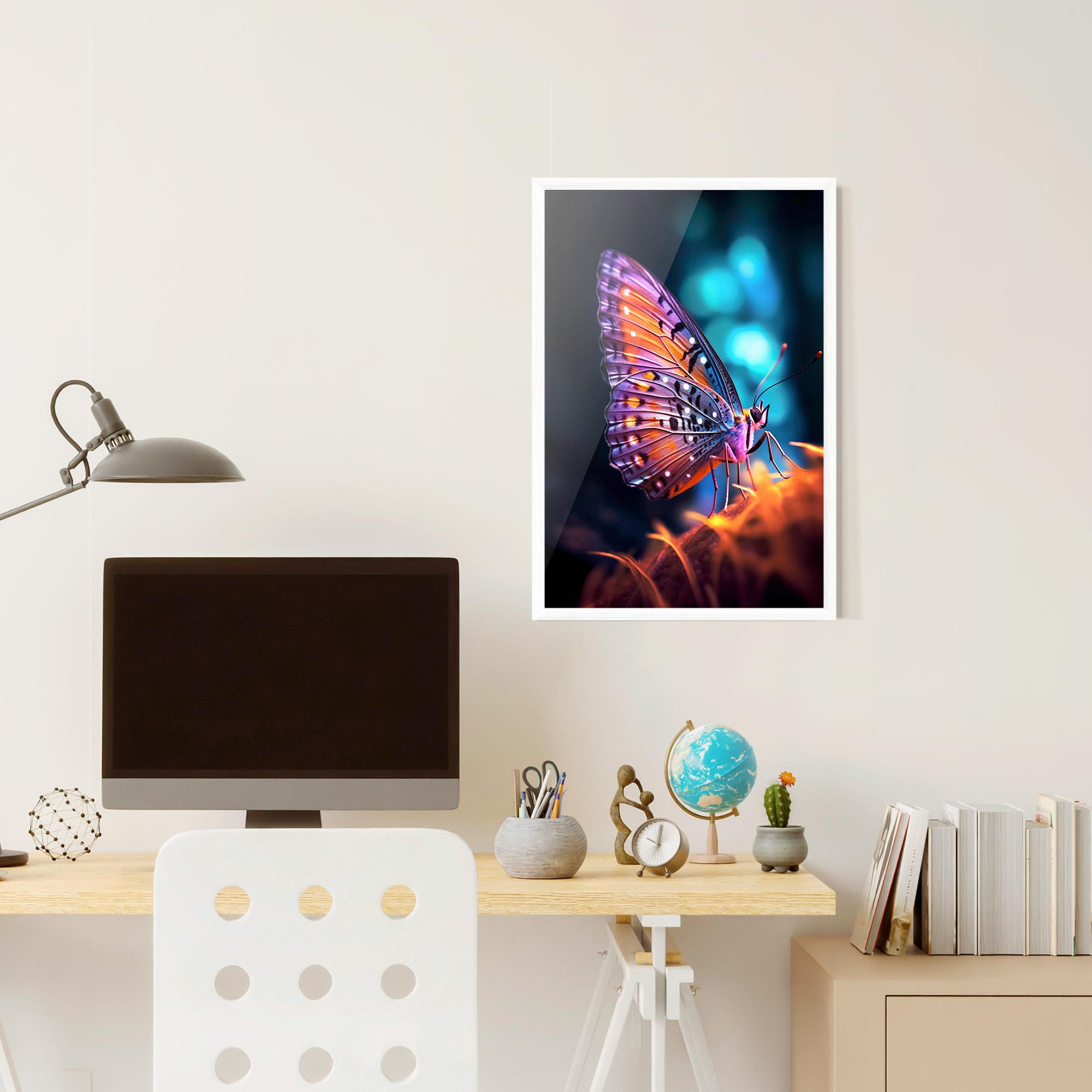 Gerahmte Poster Purple Orange Butterfly mockup 6