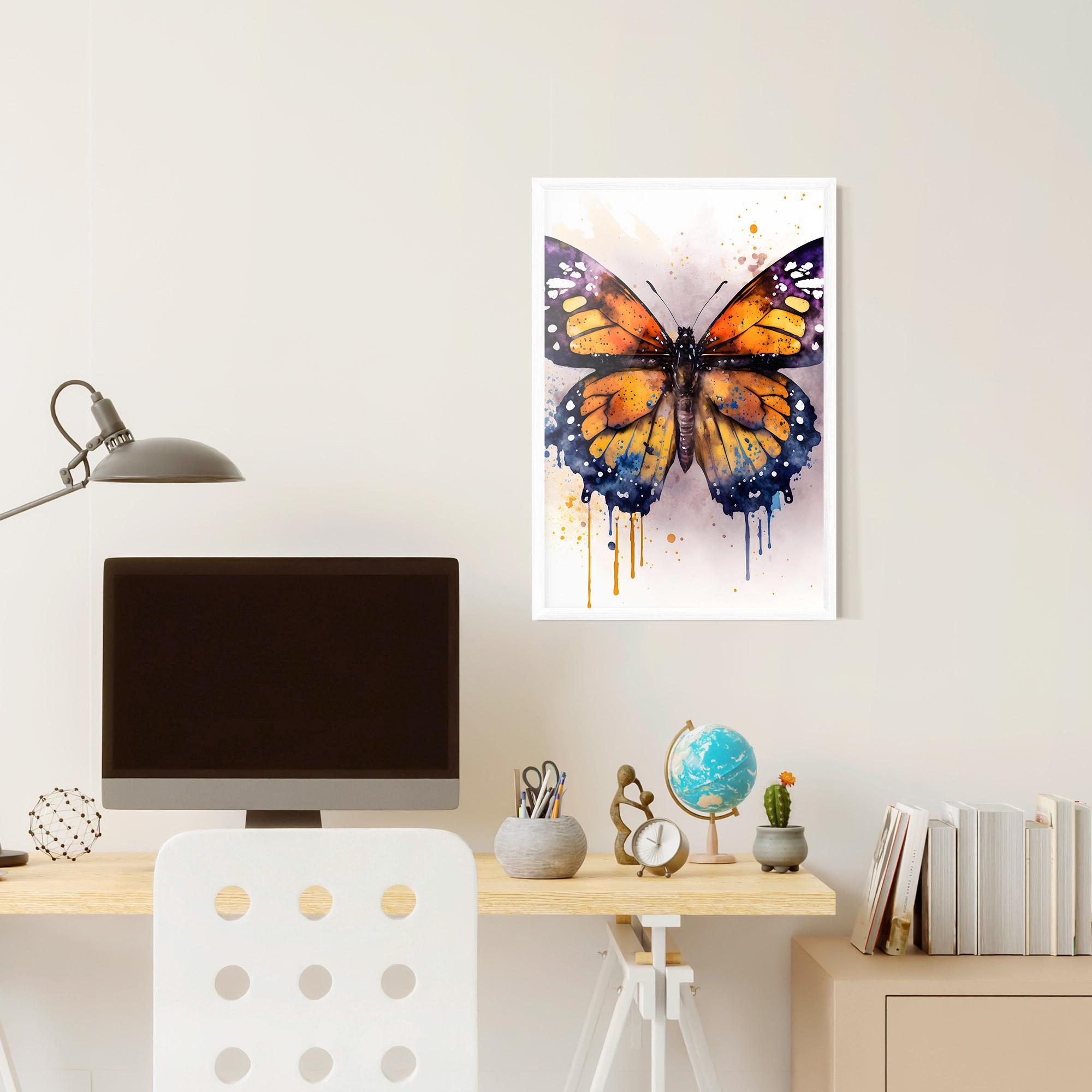 Gerahmte Poster Watercolor Butterfly mockup 6