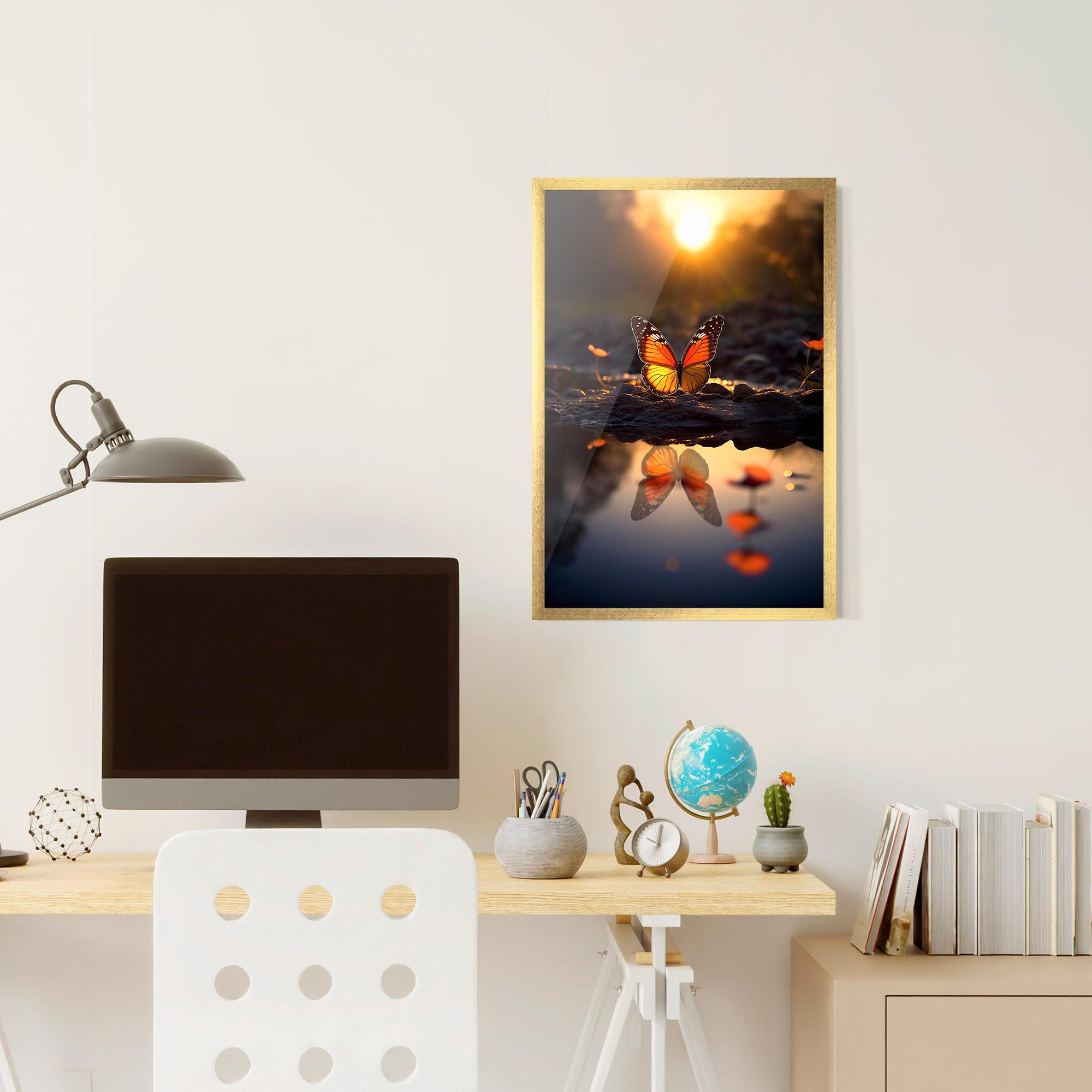 Gerahmte Poster Sun Water Butterfly mockup 6