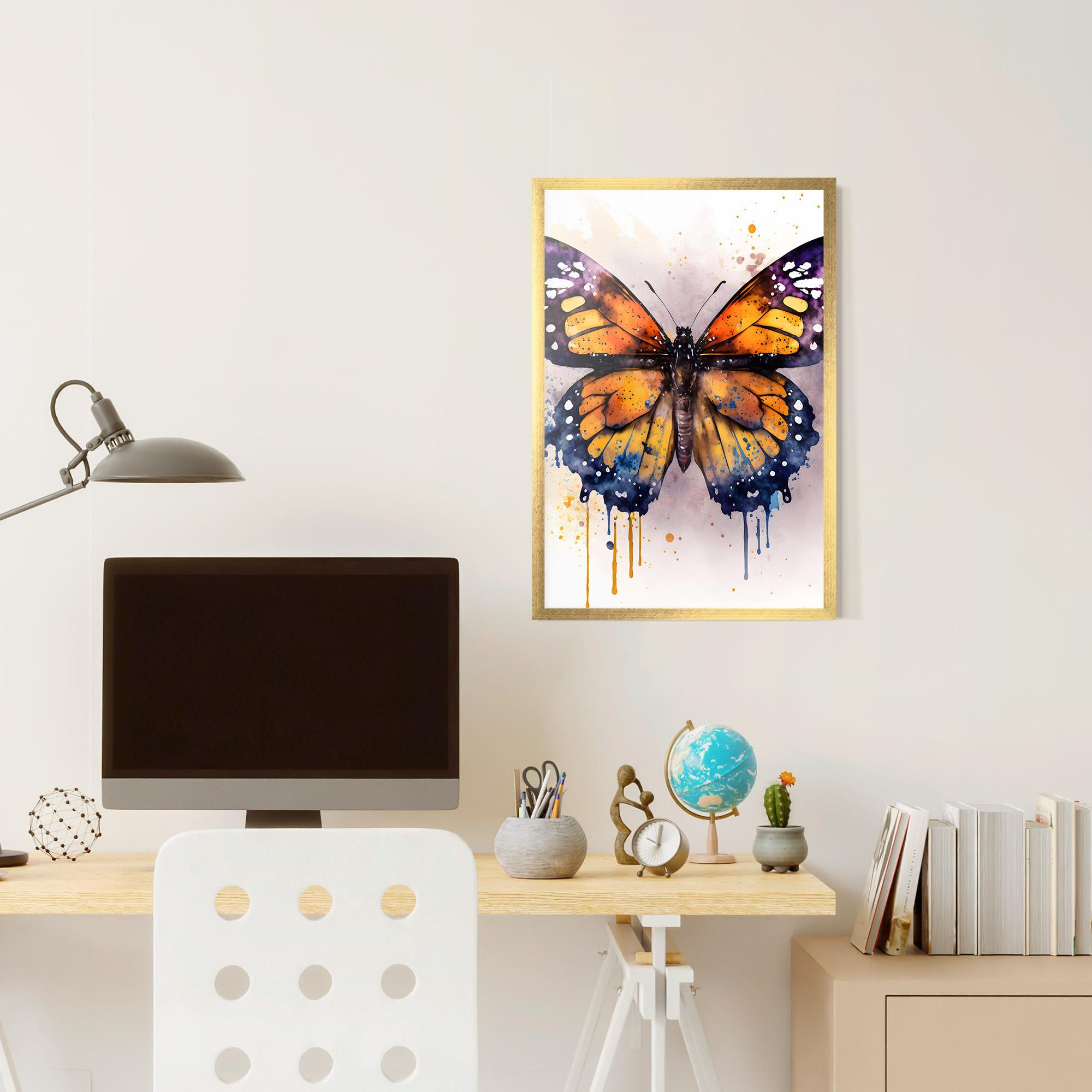 Gerahmte Poster Watercolor Butterfly mockup 6