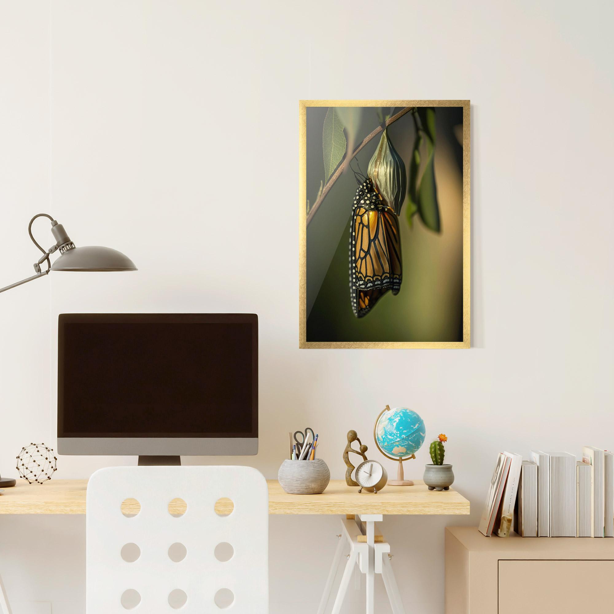 Gerahmte Poster Yellow Black Butterfly mockup 6