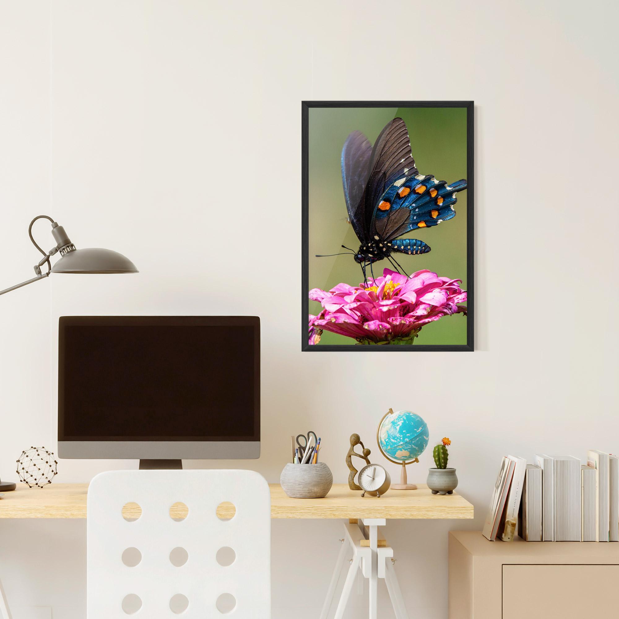 Gerahmte Poster Blue Grey Butterfly mockup 6