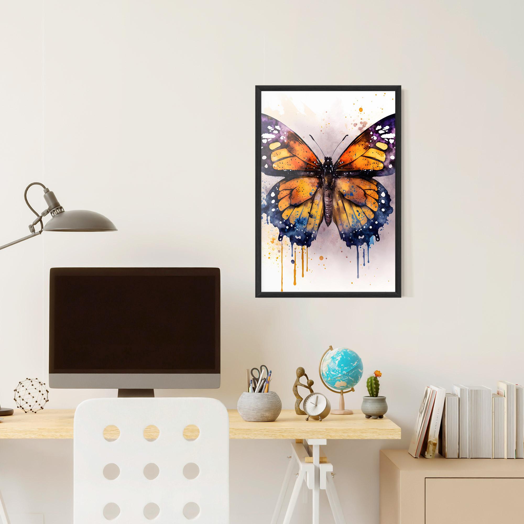 Gerahmte Poster Watercolor Butterfly mockup 6