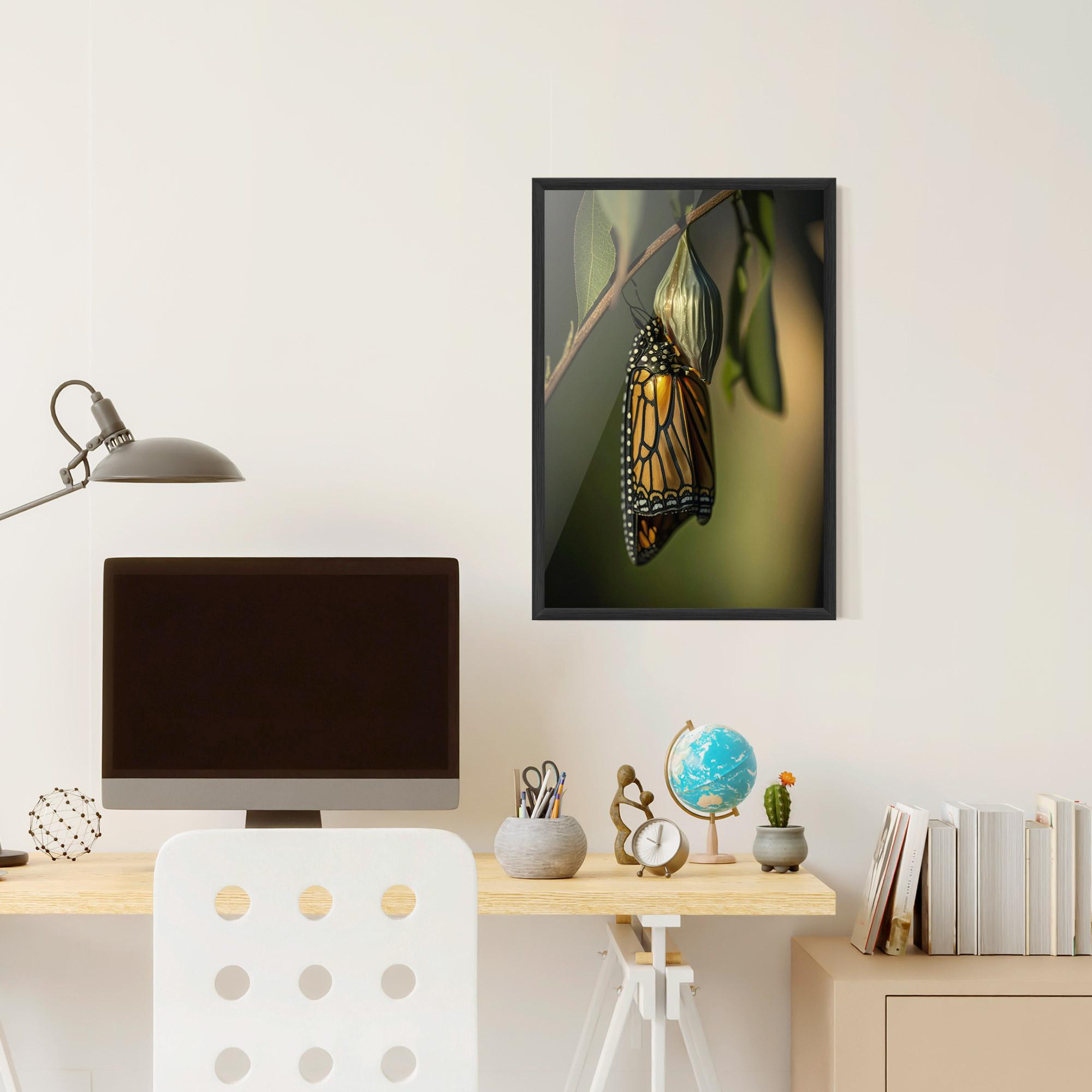 Gerahmte Poster Yellow Black Butterfly mockup 6