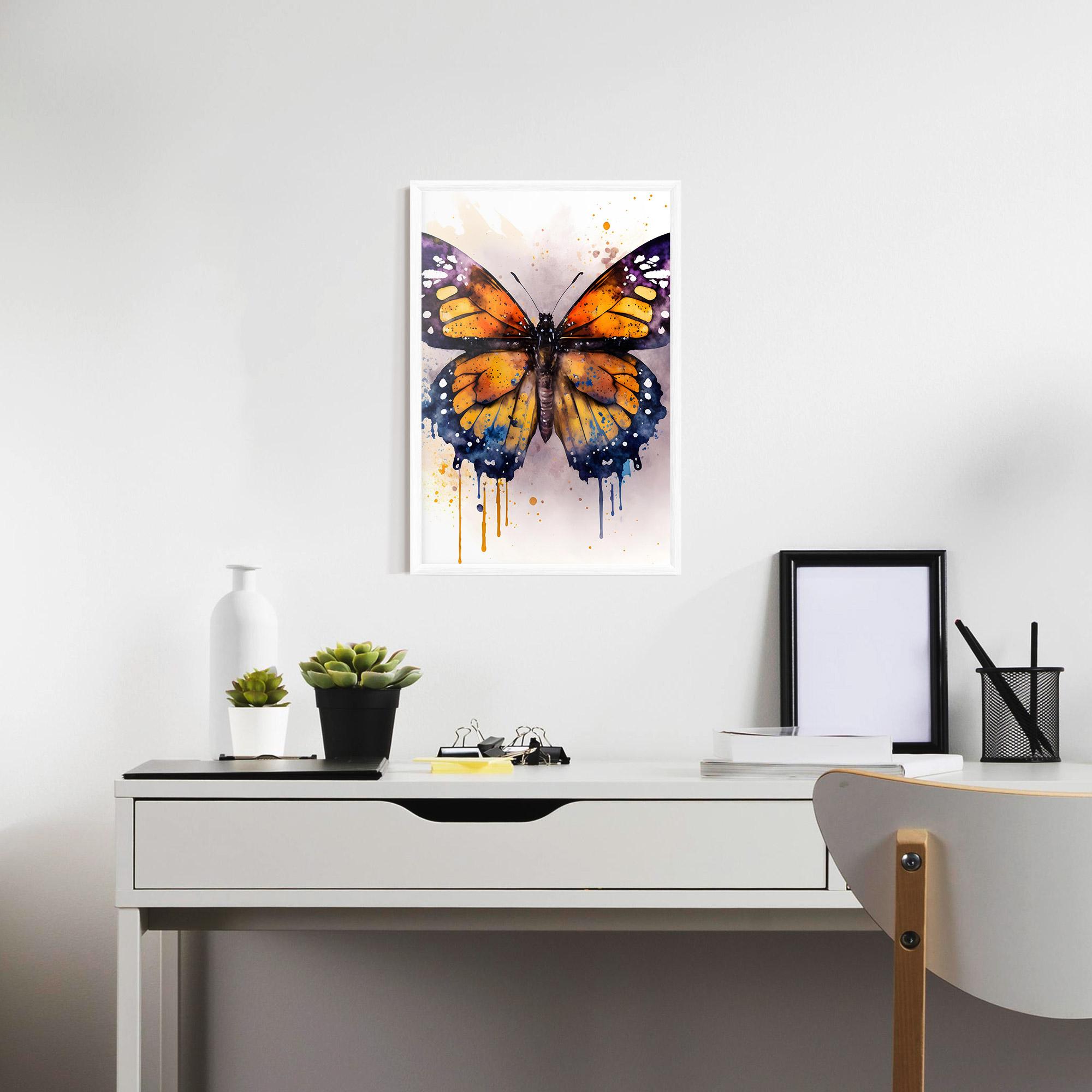 Gerahmte Poster Watercolor Butterfly mockup 7