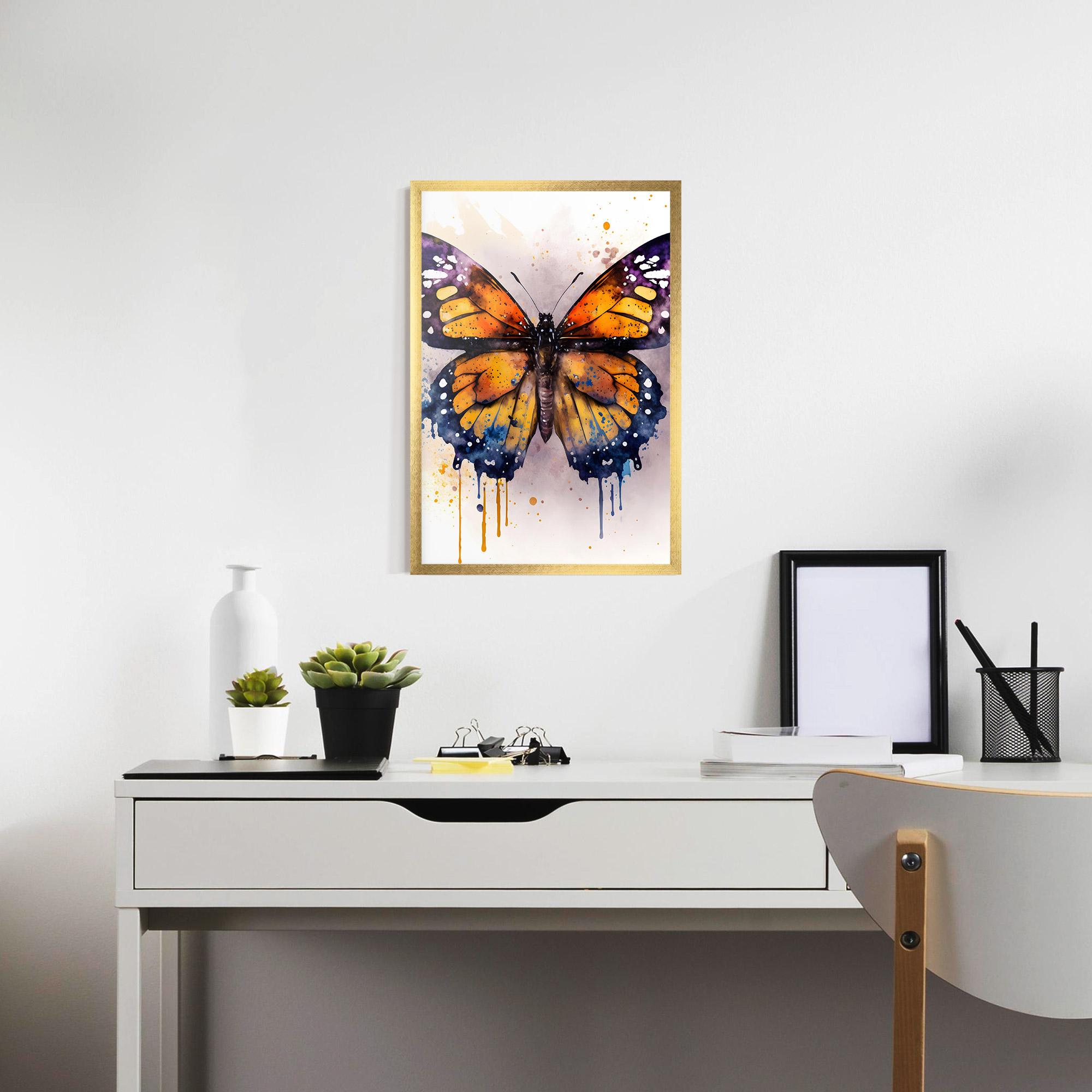 Gerahmte Poster Watercolor Butterfly mockup 7