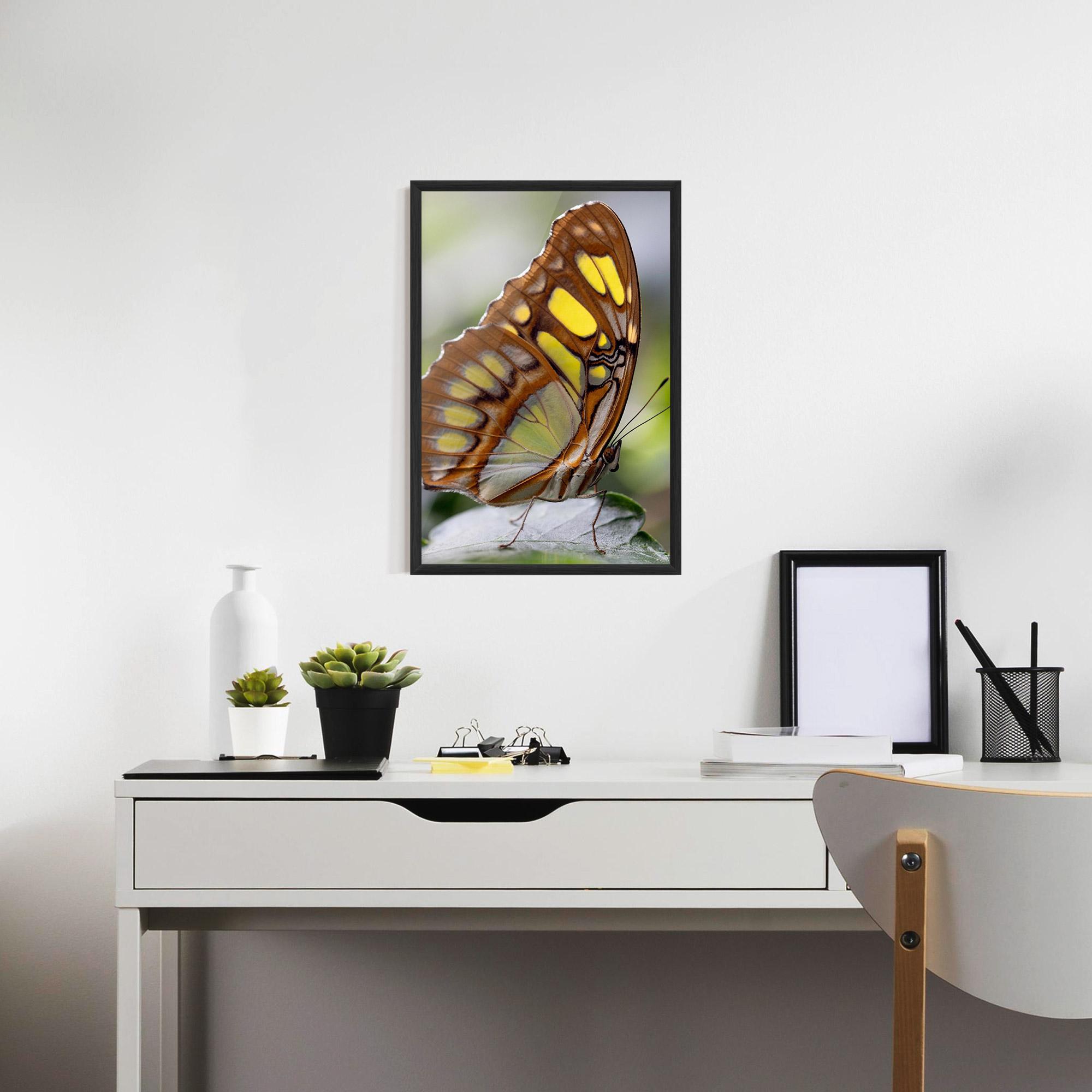Gerahmte Poster Brown Yellow Butterfly mockup 7