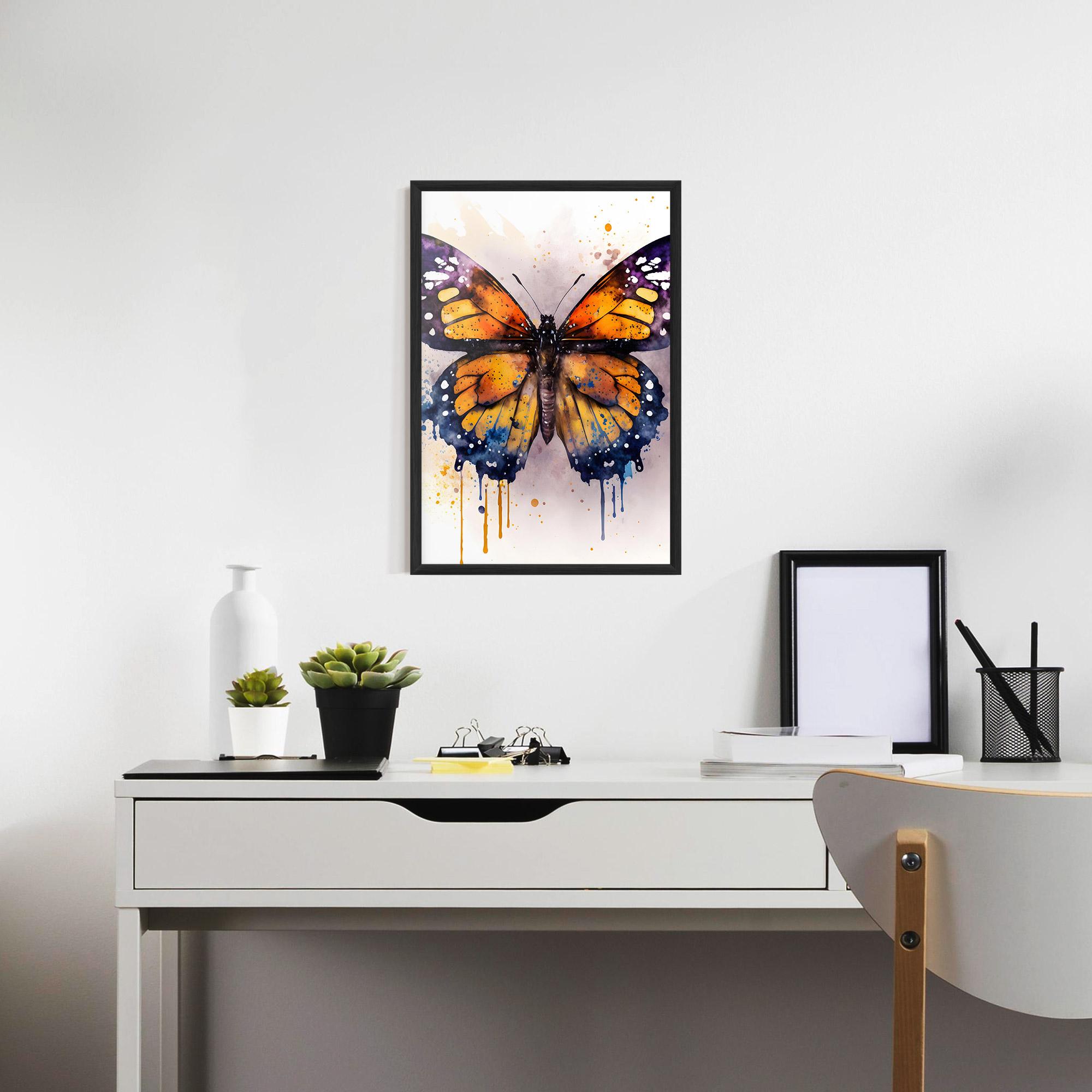 Gerahmte Poster Watercolor Butterfly mockup 7