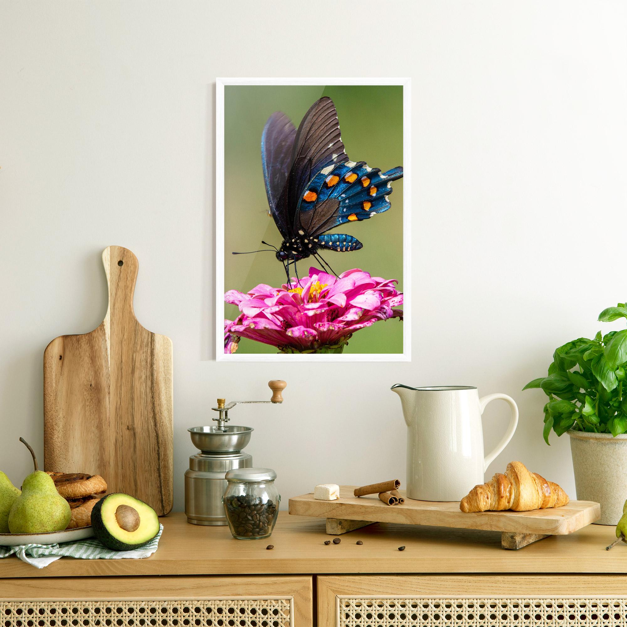 Gerahmte Poster Blue Grey Butterfly mockup 8