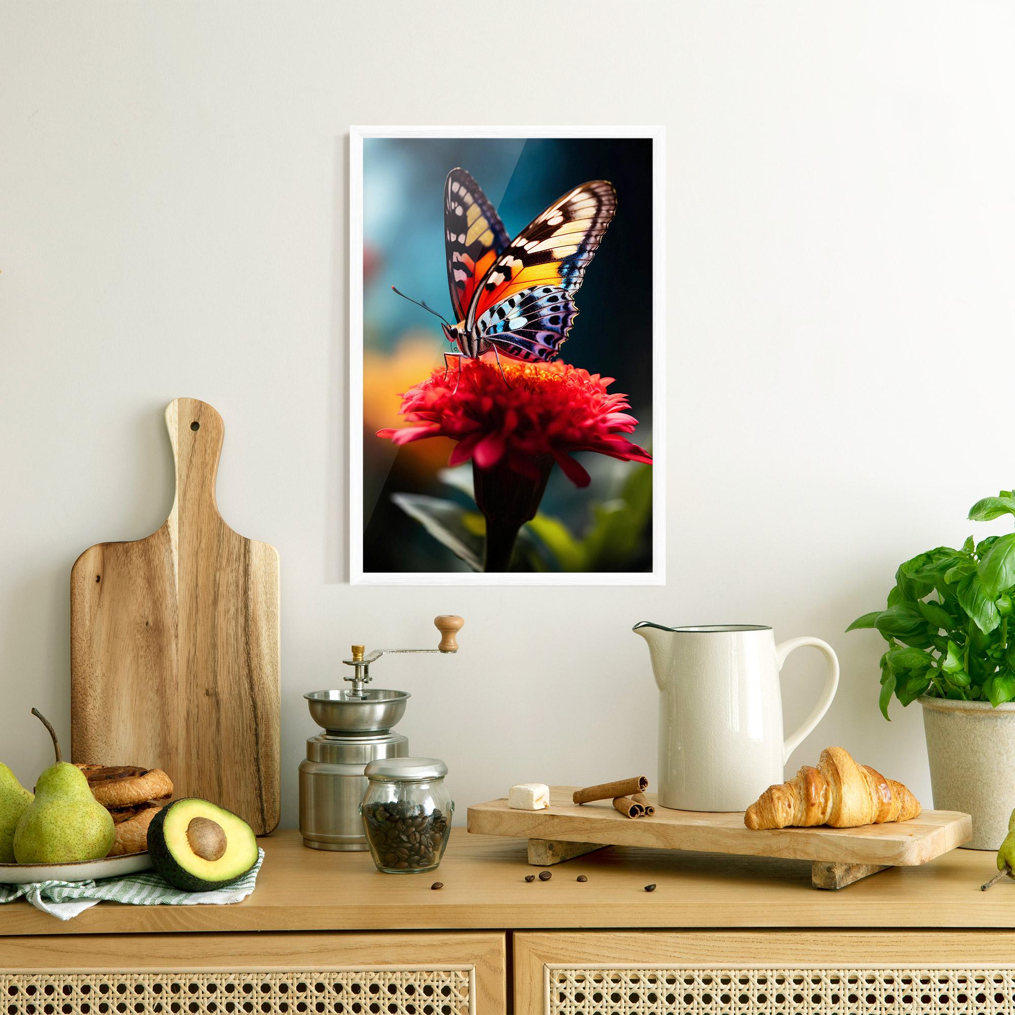Gerahmte Poster Blue Yellow Butterfly mockup 8