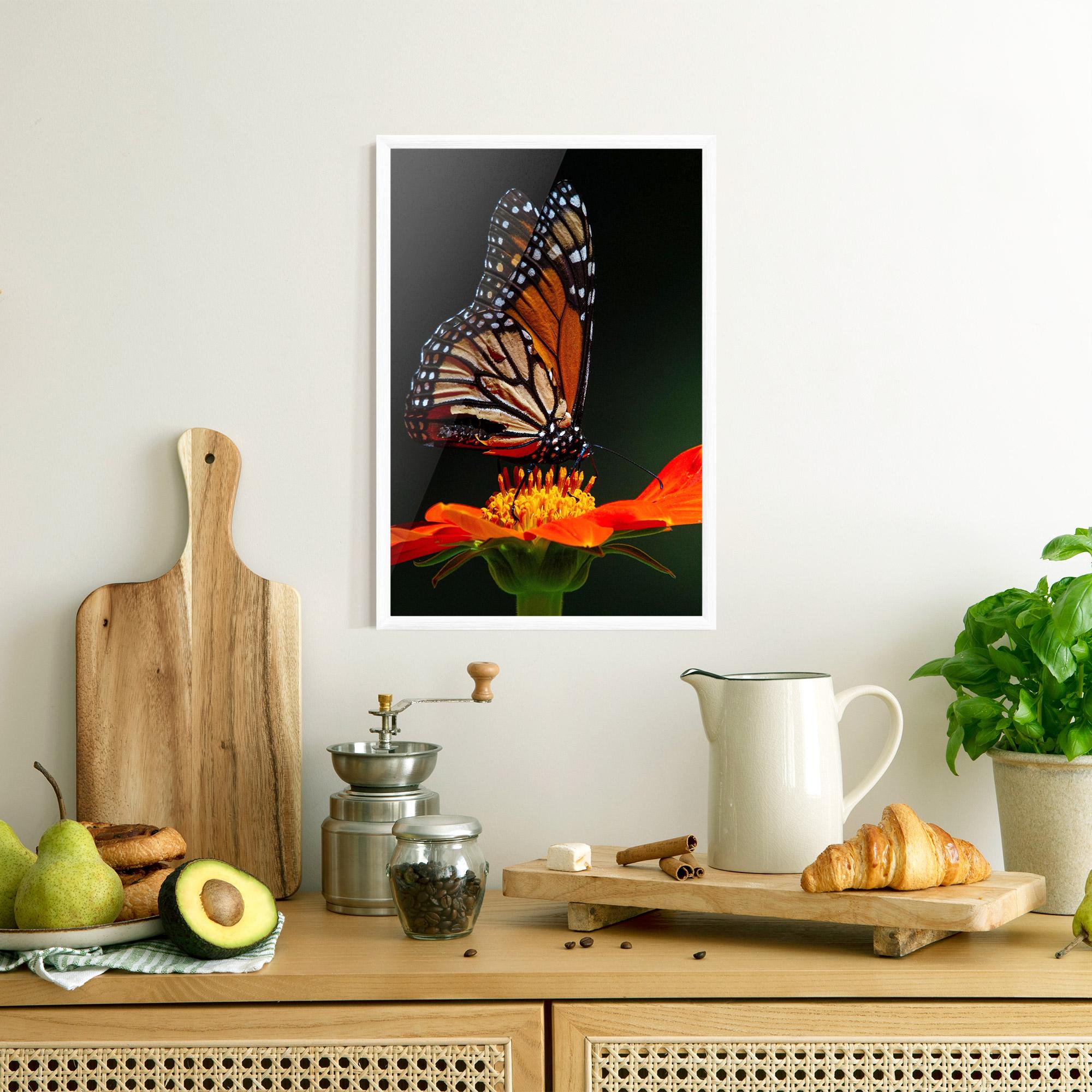 Gerahmte Poster Dark Orange Butterfy mockup 8