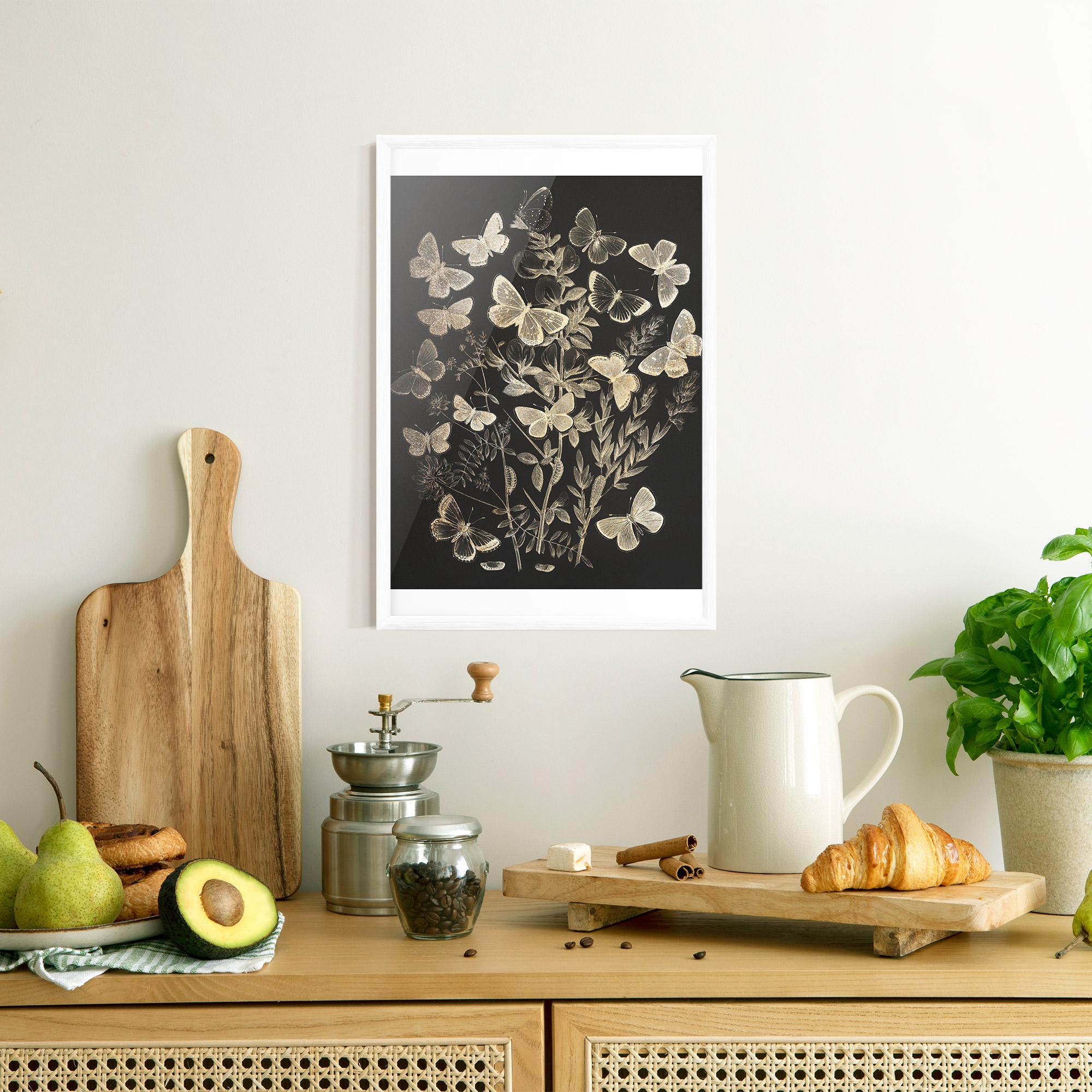 Gerahmte Poster Grey Butterflies mockup 8