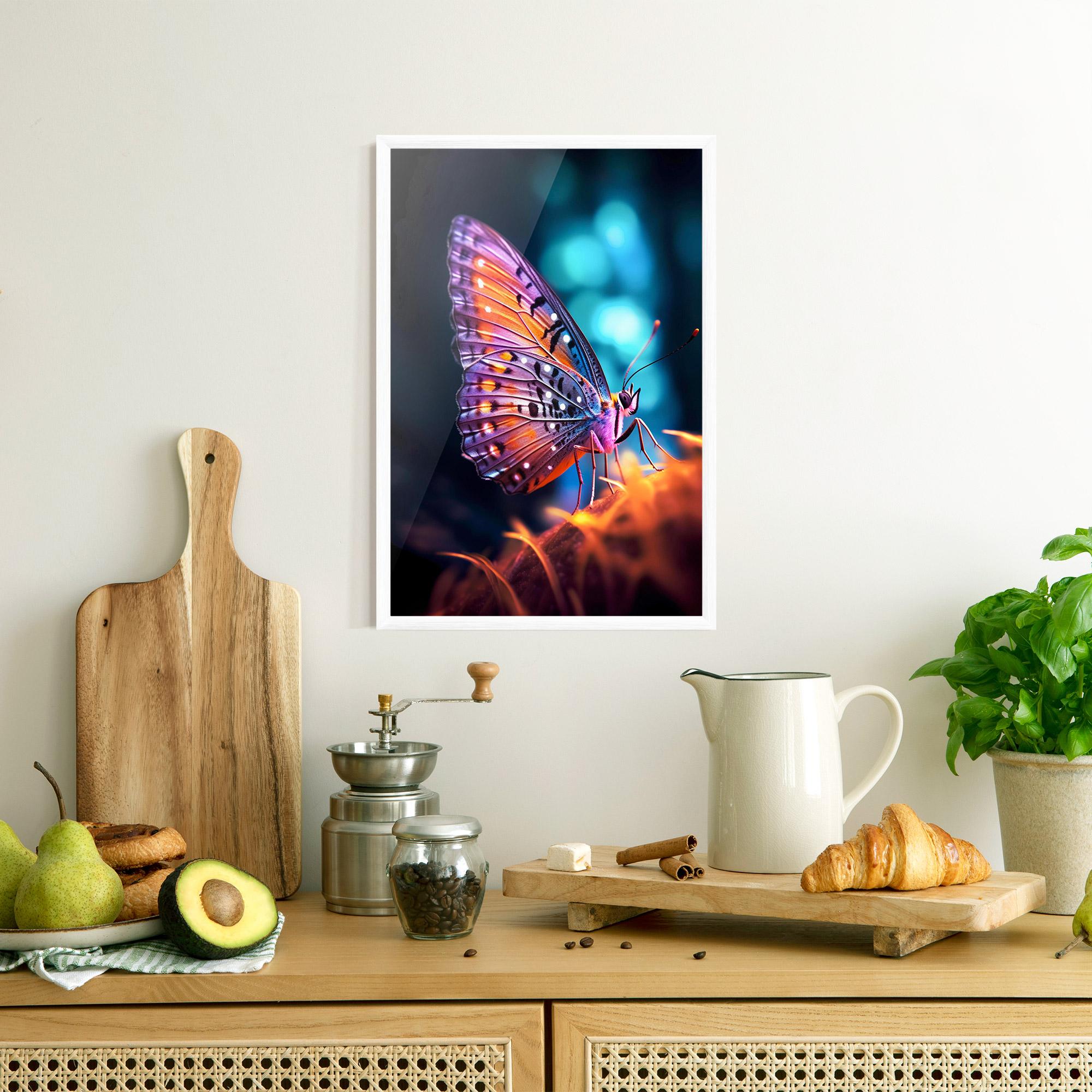Gerahmte Poster Purple Orange Butterfly mockup 8