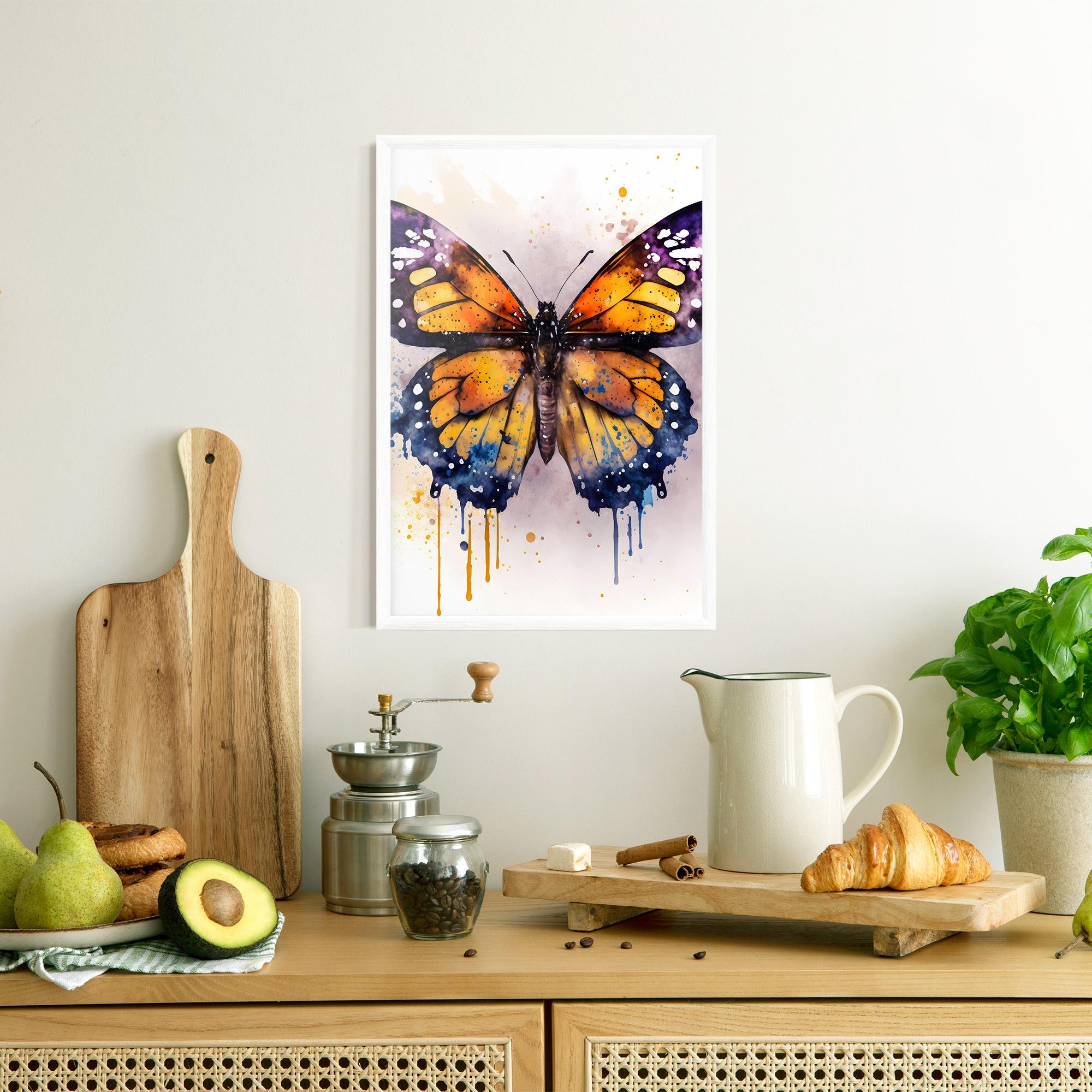 Gerahmte Poster Watercolor Butterfly mockup 8