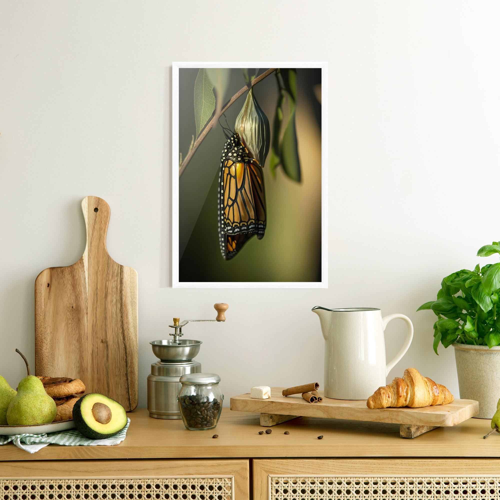 Gerahmte Poster Yellow Black Butterfly mockup 8