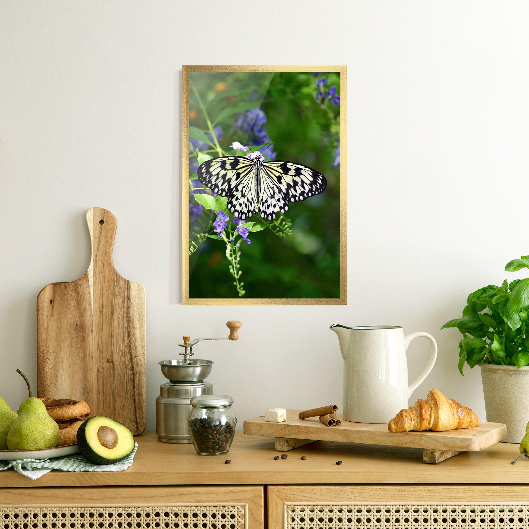Gerahmte Poster Pretty White Butterfly mockup 8