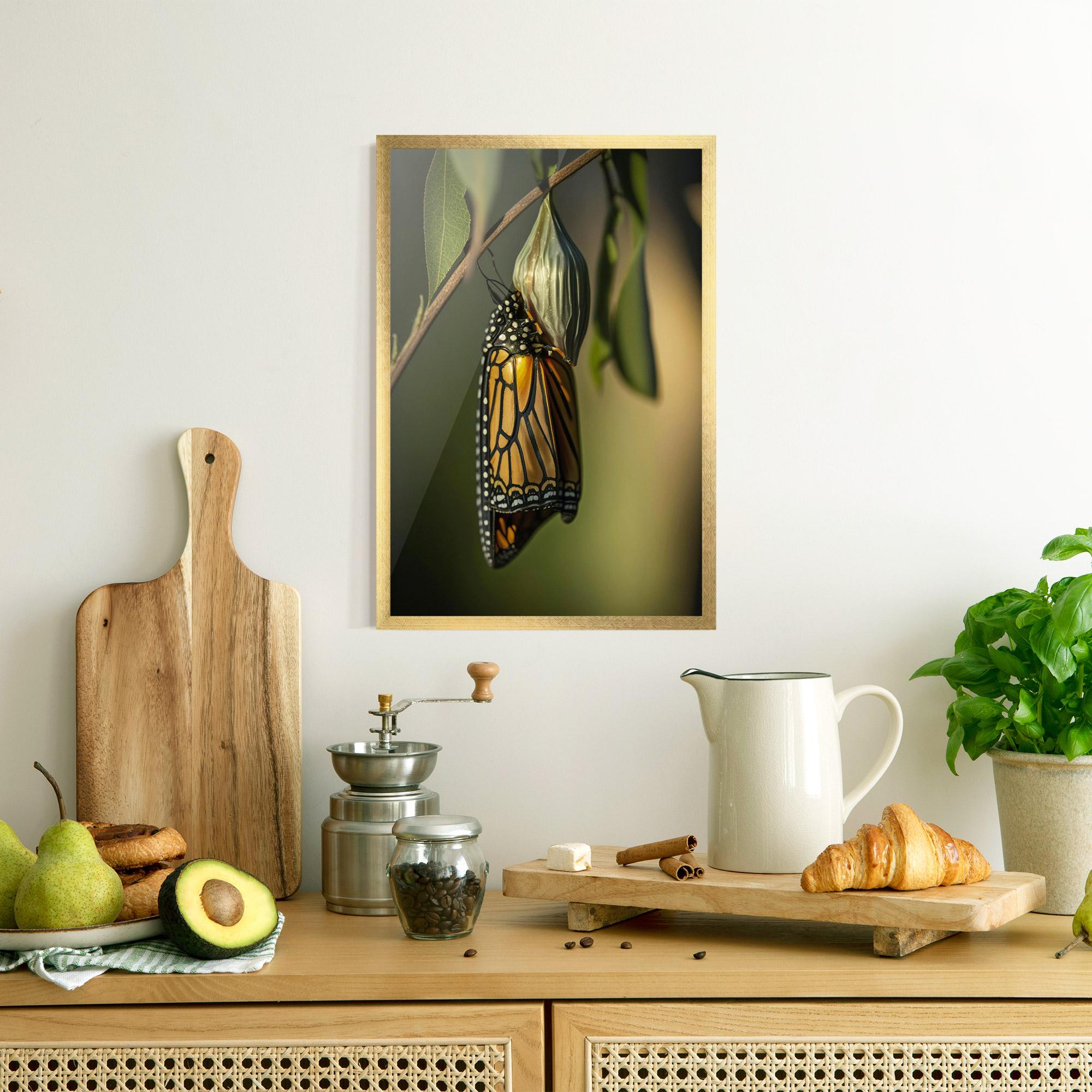 Gerahmte Poster Yellow Black Butterfly mockup 8