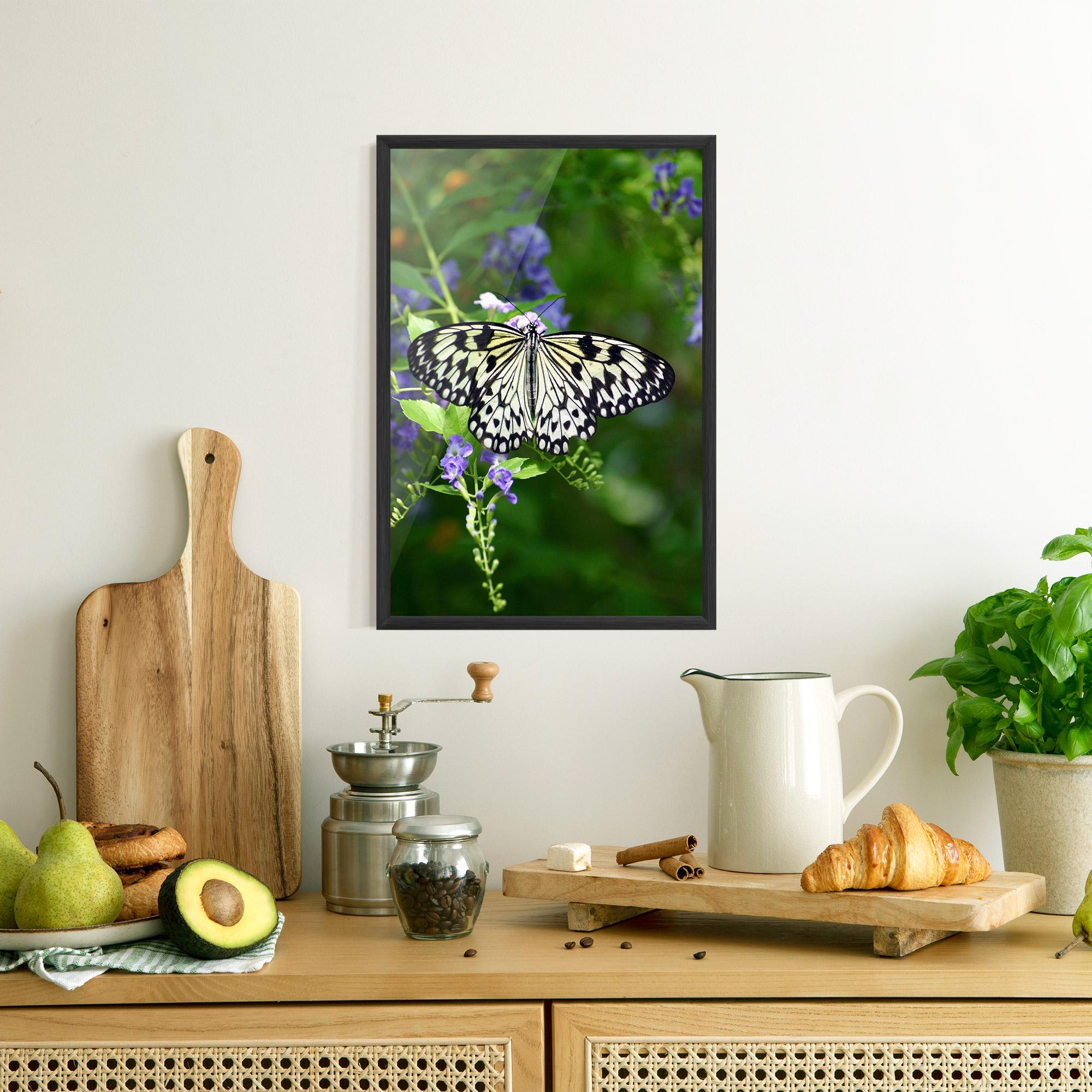 Gerahmte Poster Pretty White Butterfly mockup 8
