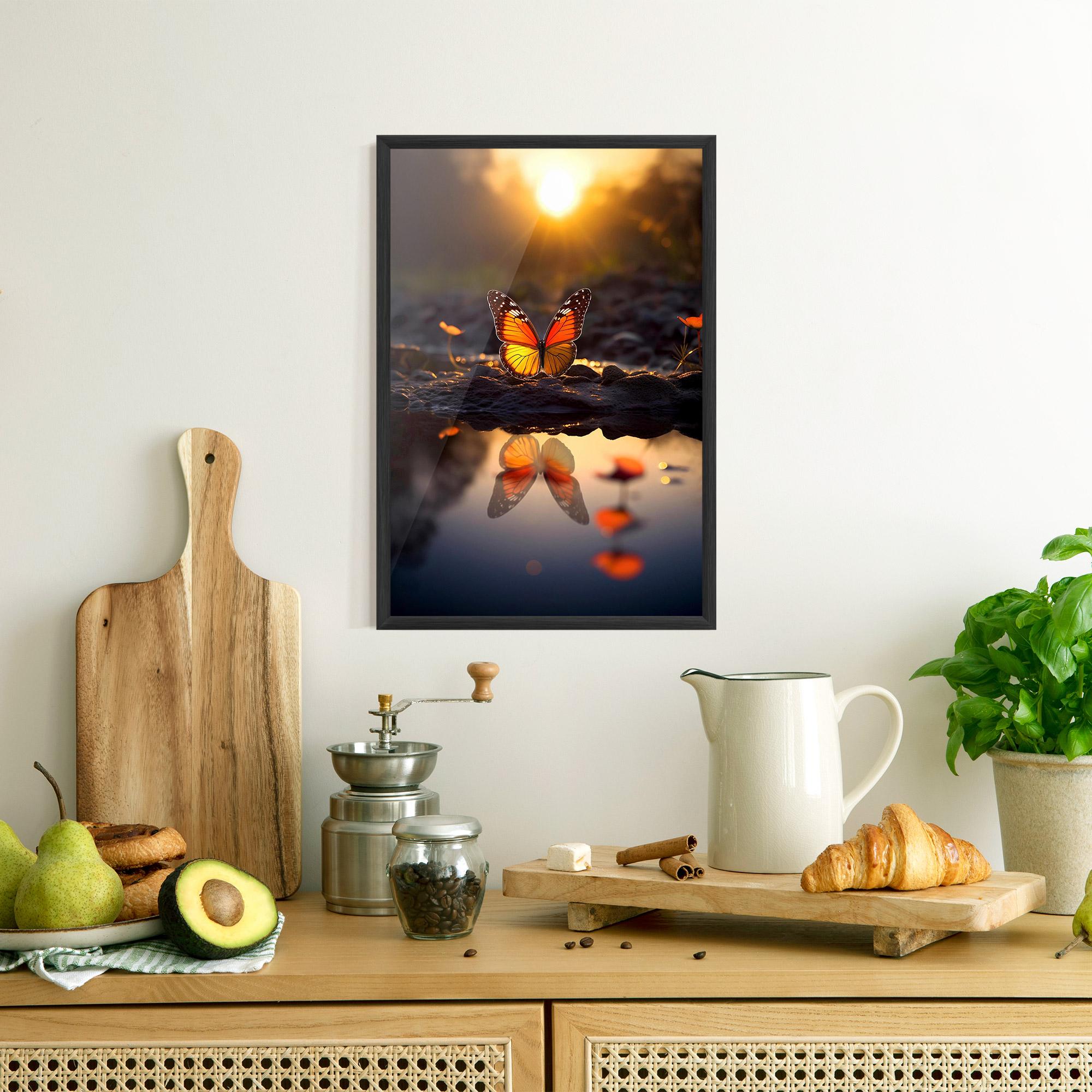 Gerahmte Poster Sun Water Butterfly mockup 8
