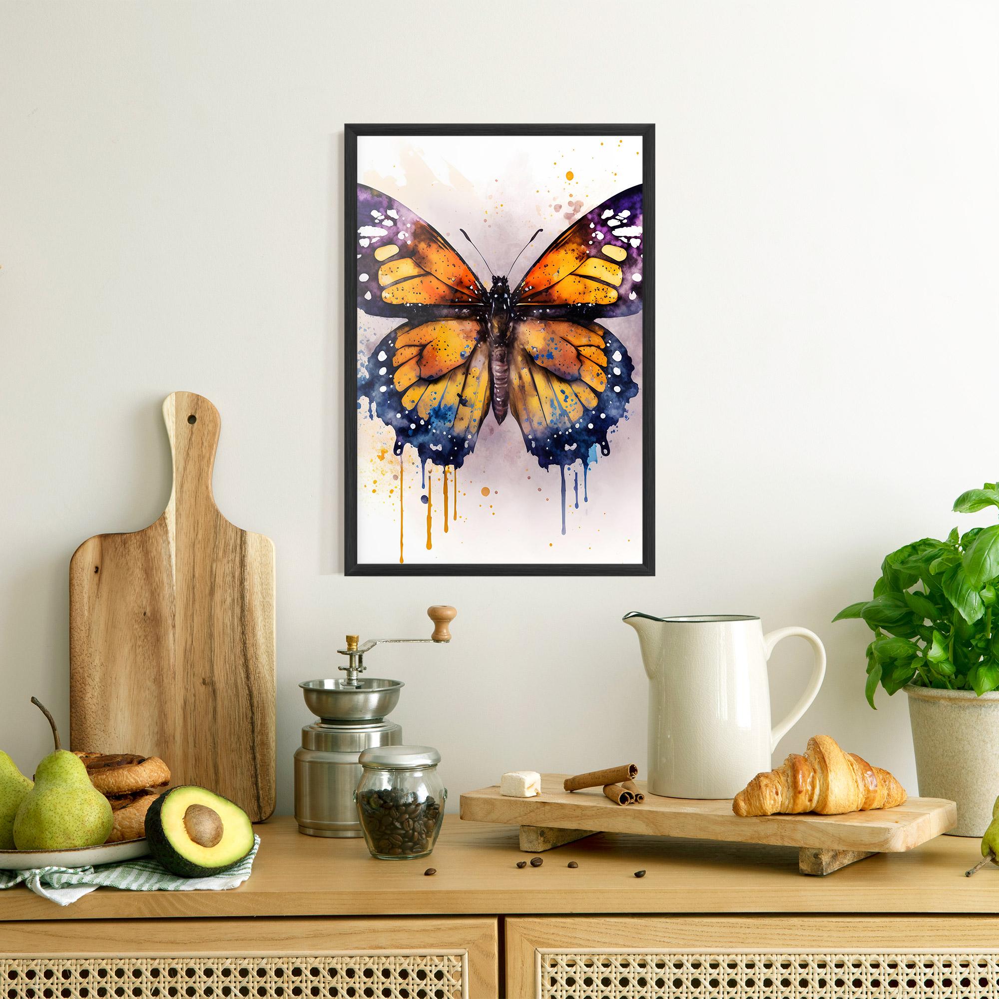 Gerahmte Poster Watercolor Butterfly mockup 8