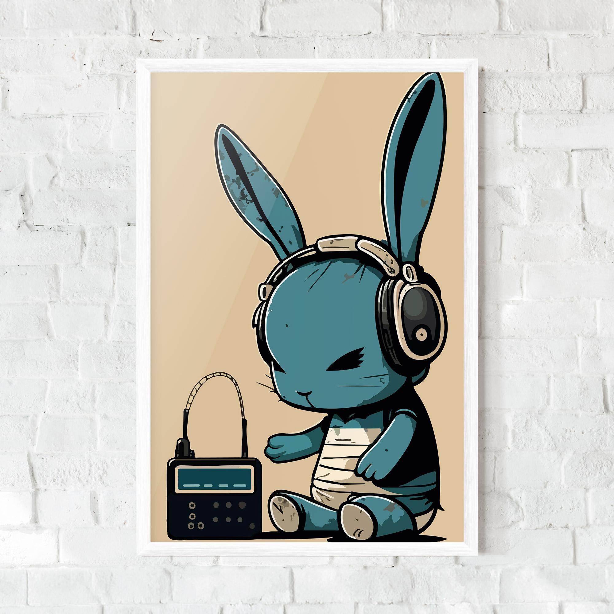 Gerahmte Poster Blue Baby Bunny mockup 0
