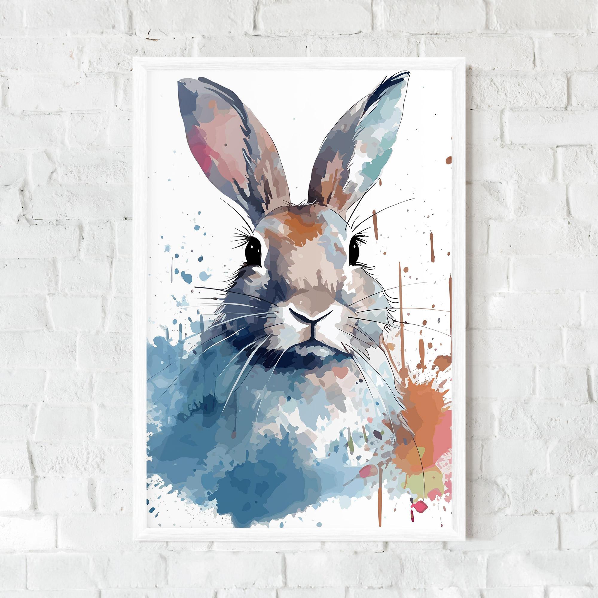 Gerahmte Poster Bunny Art Splash mockup 0