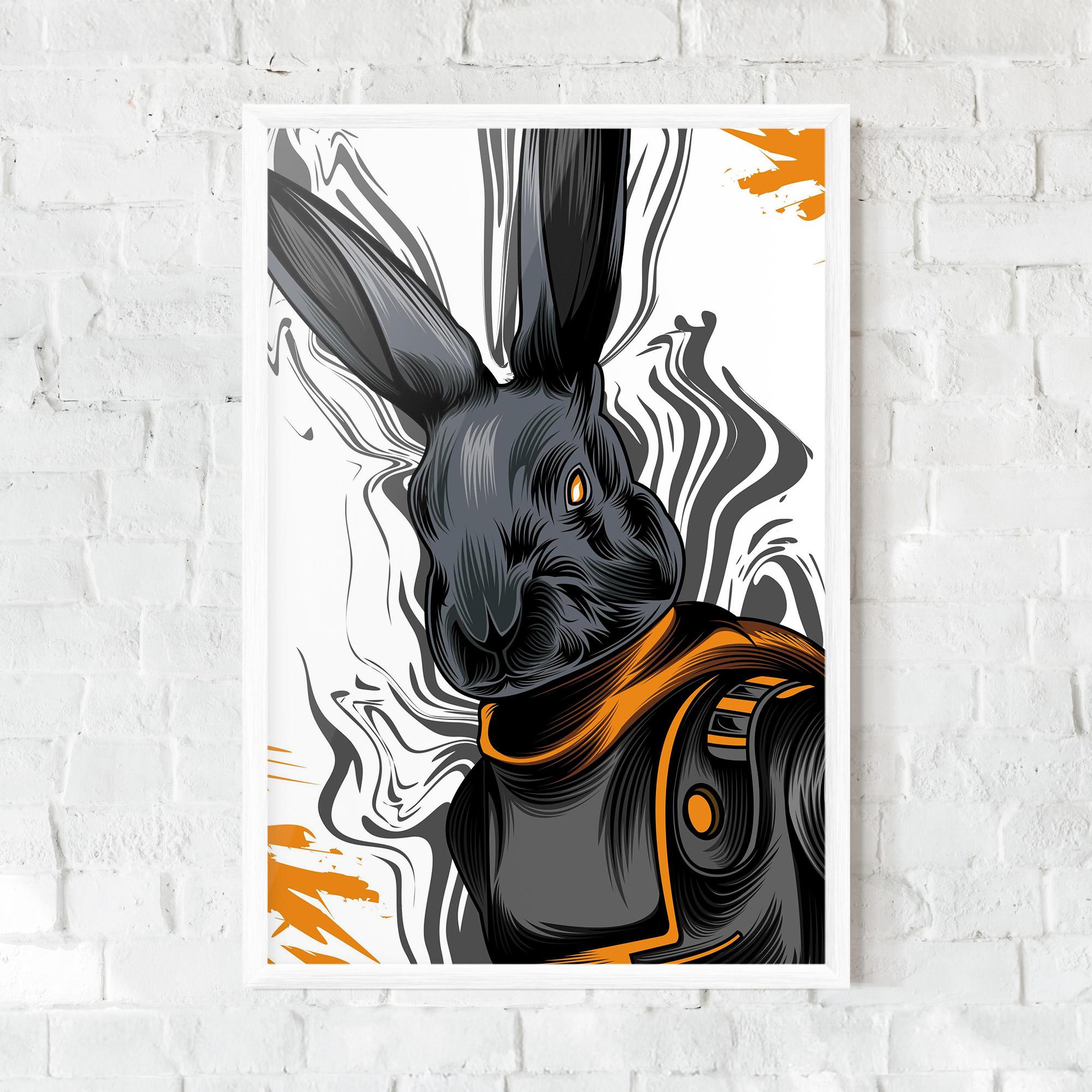 Gerahmte Poster Cyborg Yellow Bunny mockup 0