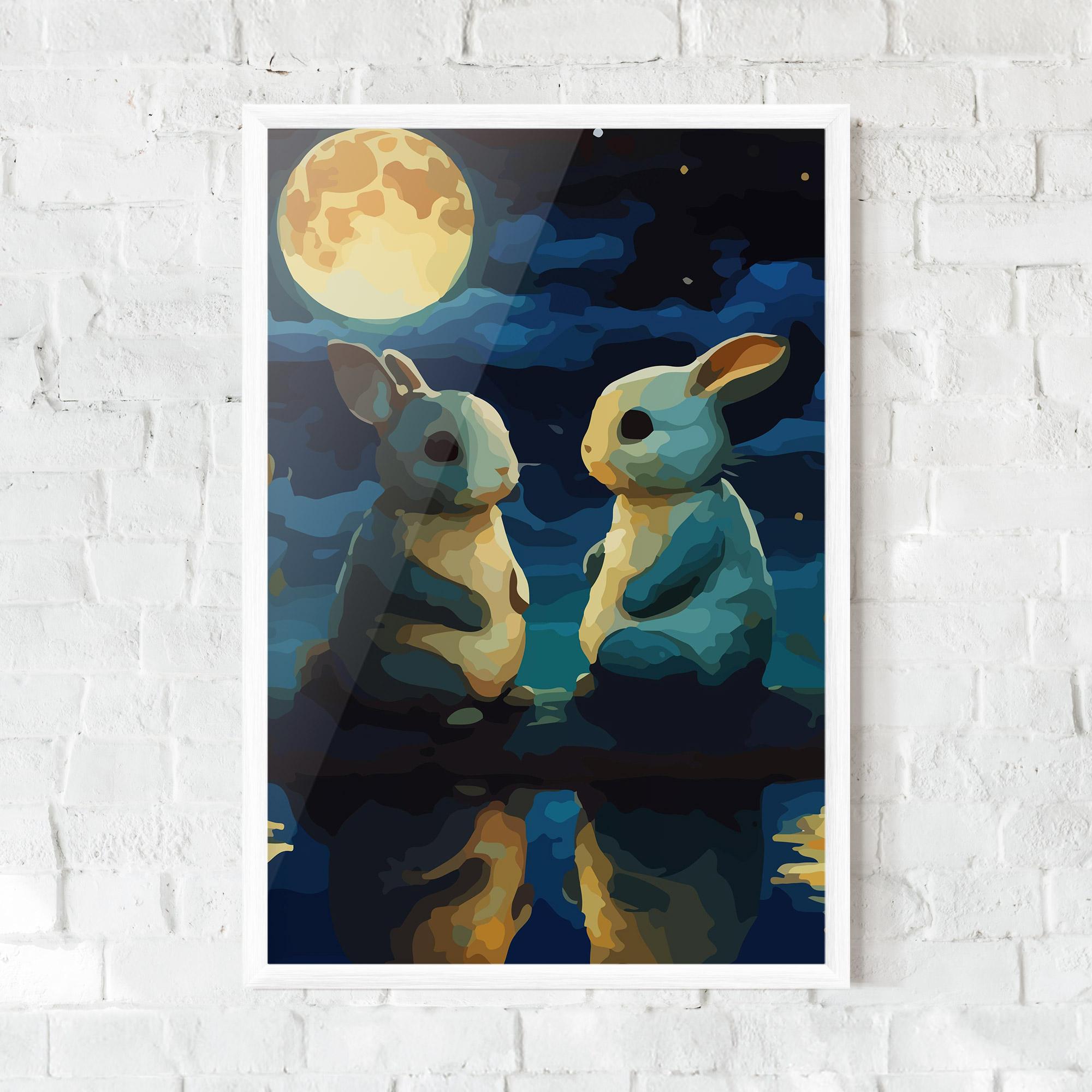 Gerahmte Poster Full Moon Bunny mockup 0