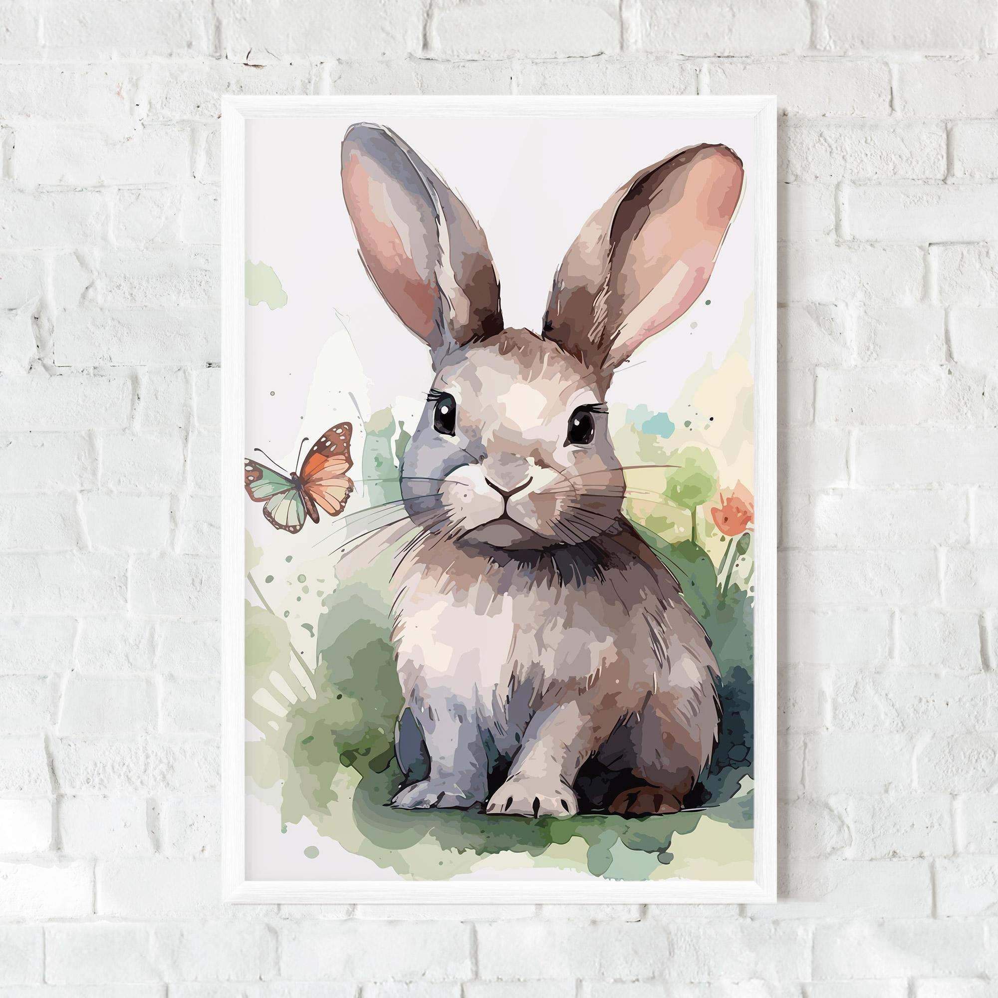 Gerahmte Poster Pretty Bunny Art mockup 0
