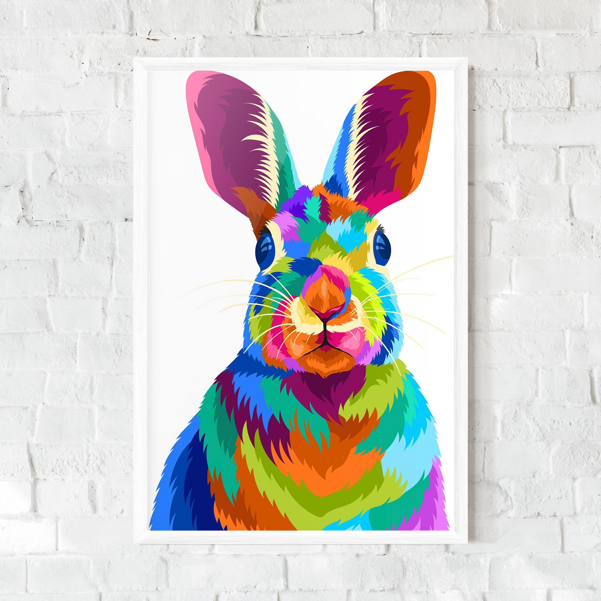 Gerahmte Poster Rabbit Art Style mockup 0