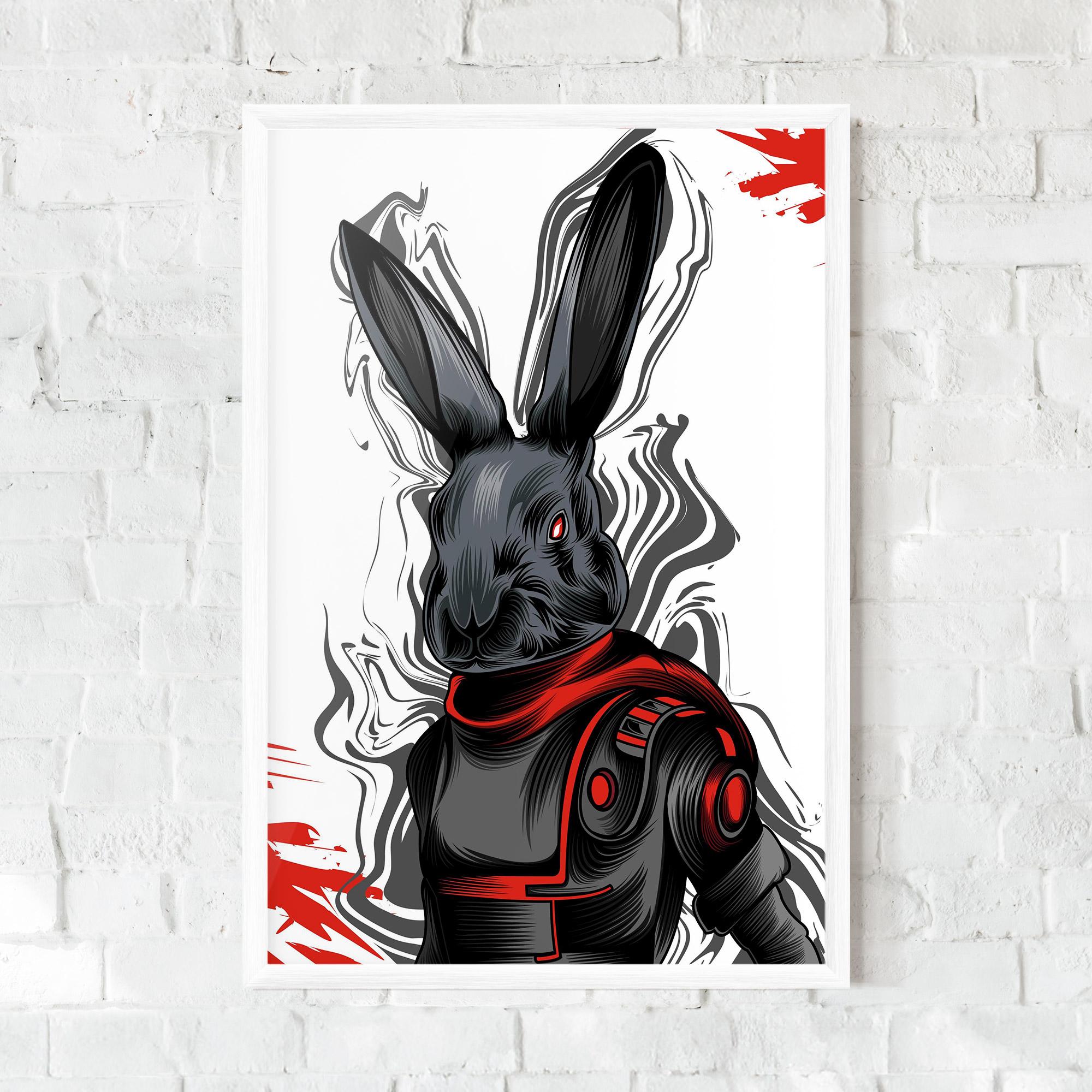 Gerahmte Poster Red Robot Bunny mockup 0