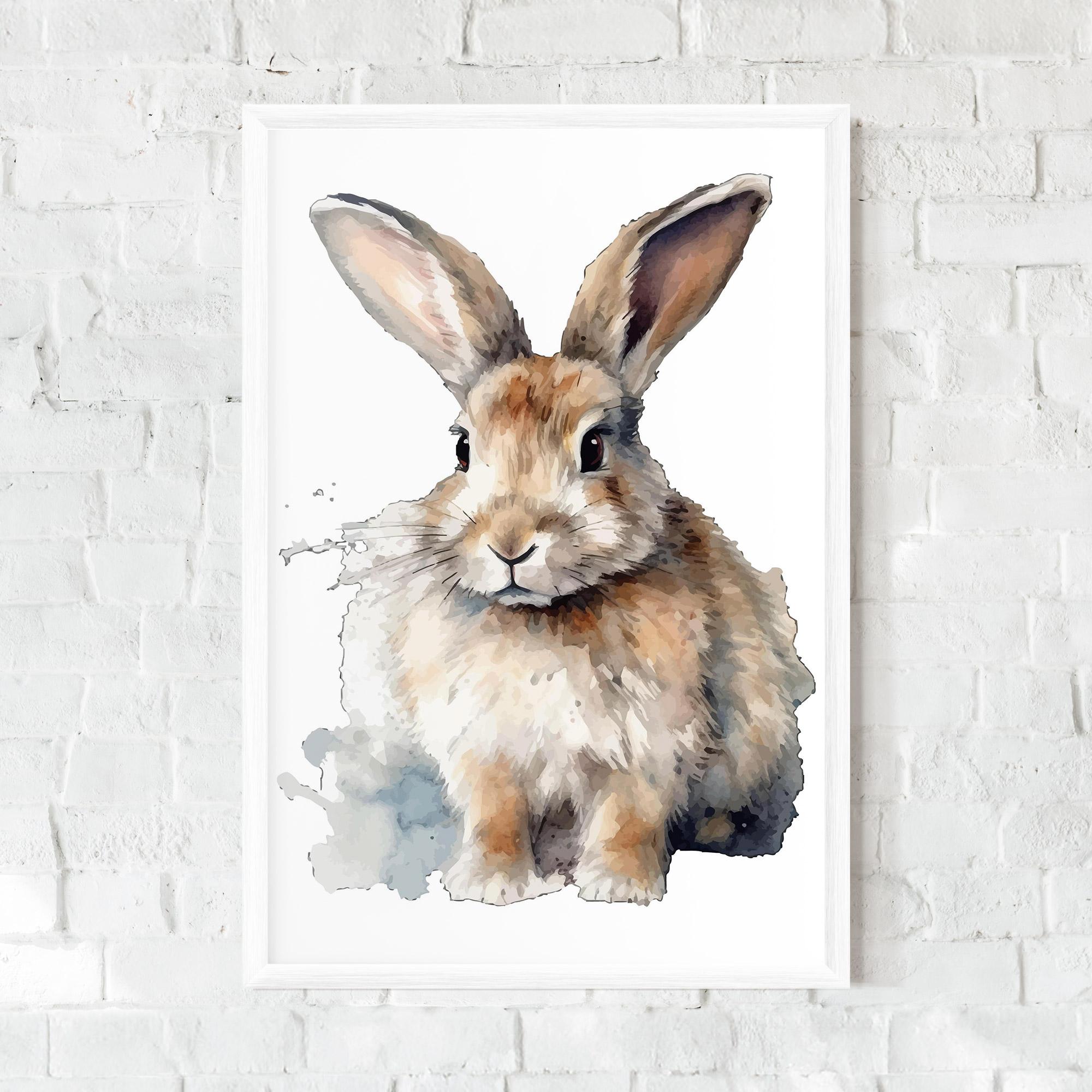 Gerahmte Poster Watercolor Cute Bunny mockup 0