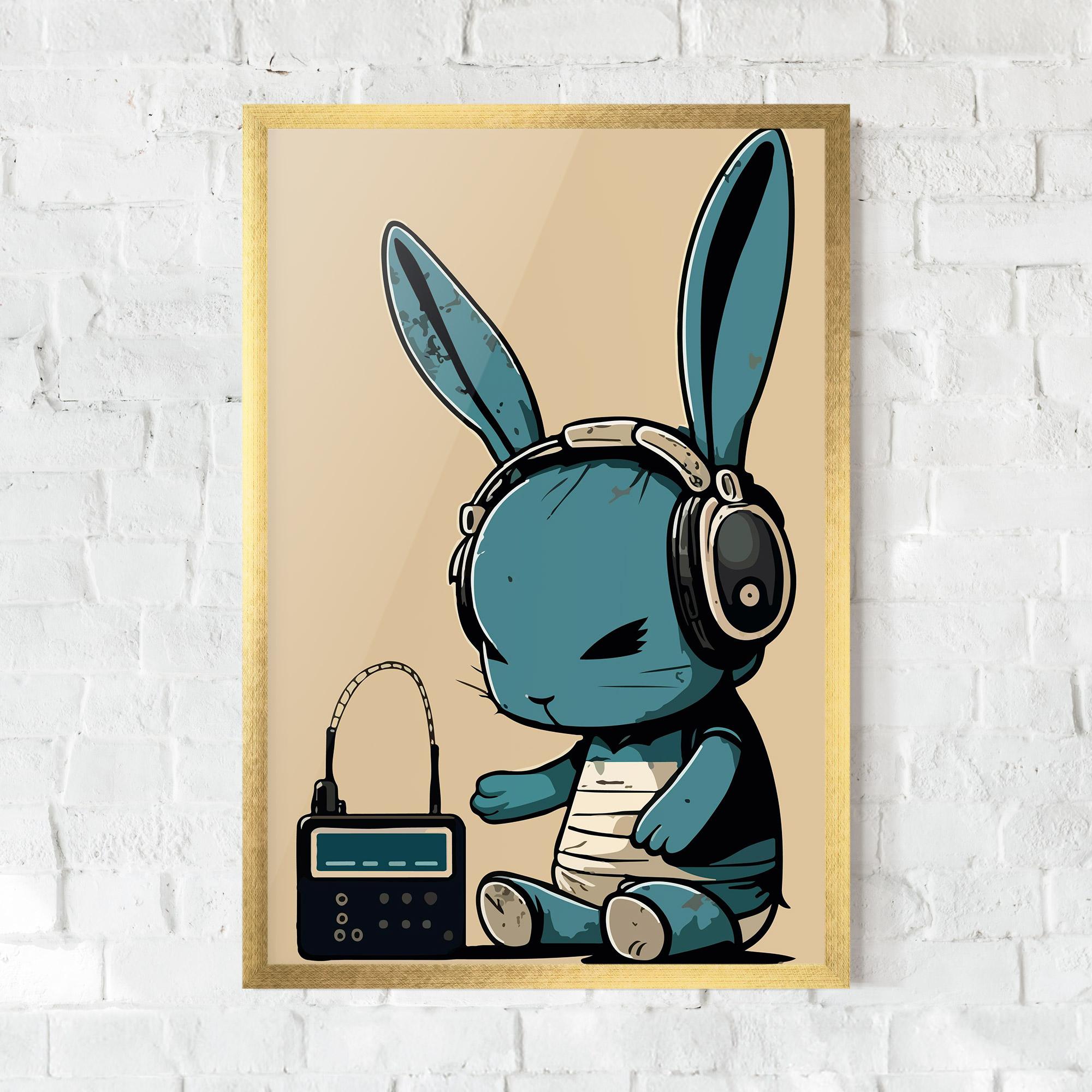 Gerahmte Poster Blue Baby Bunny mockup 0