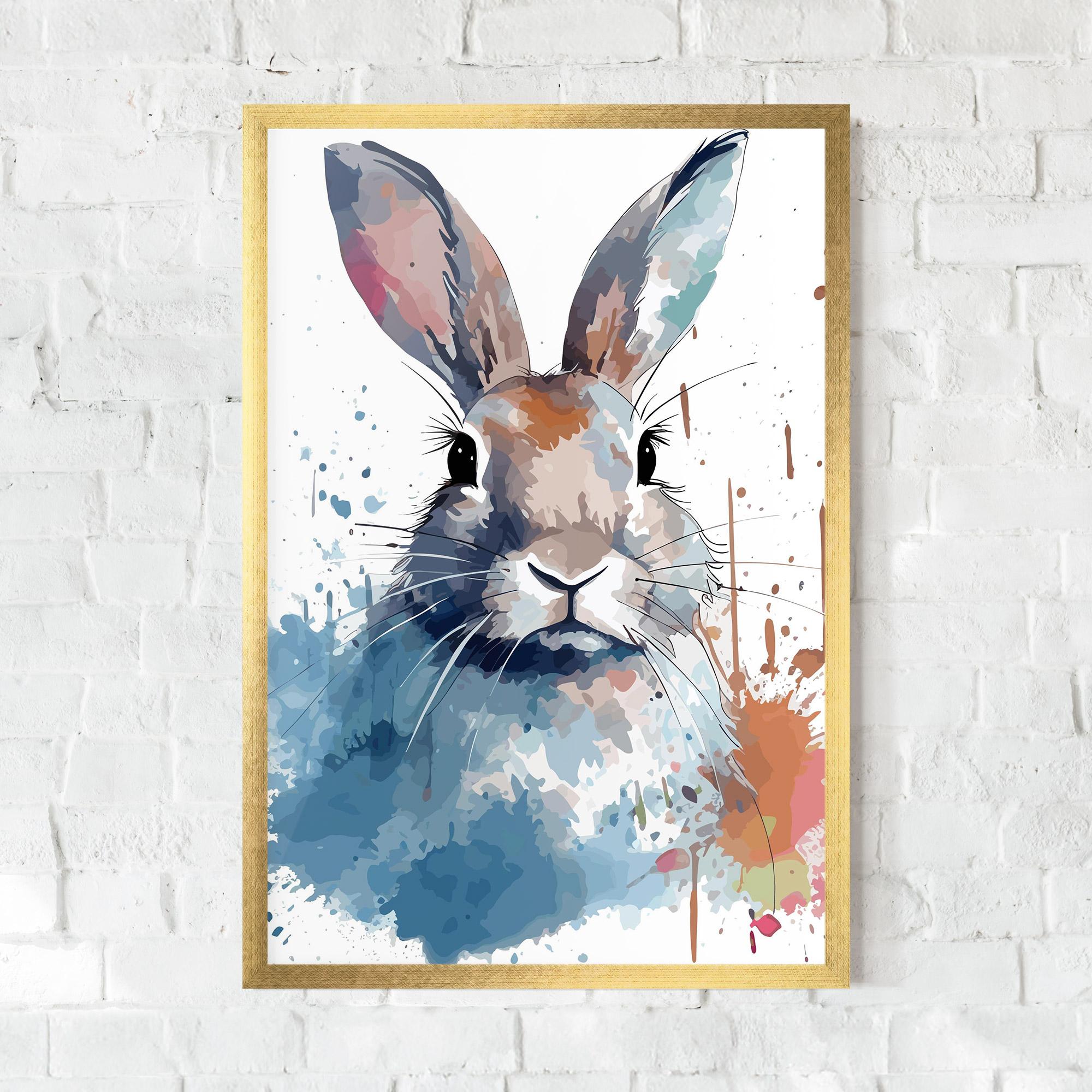 Gerahmte Poster Bunny Art Splash mockup 0