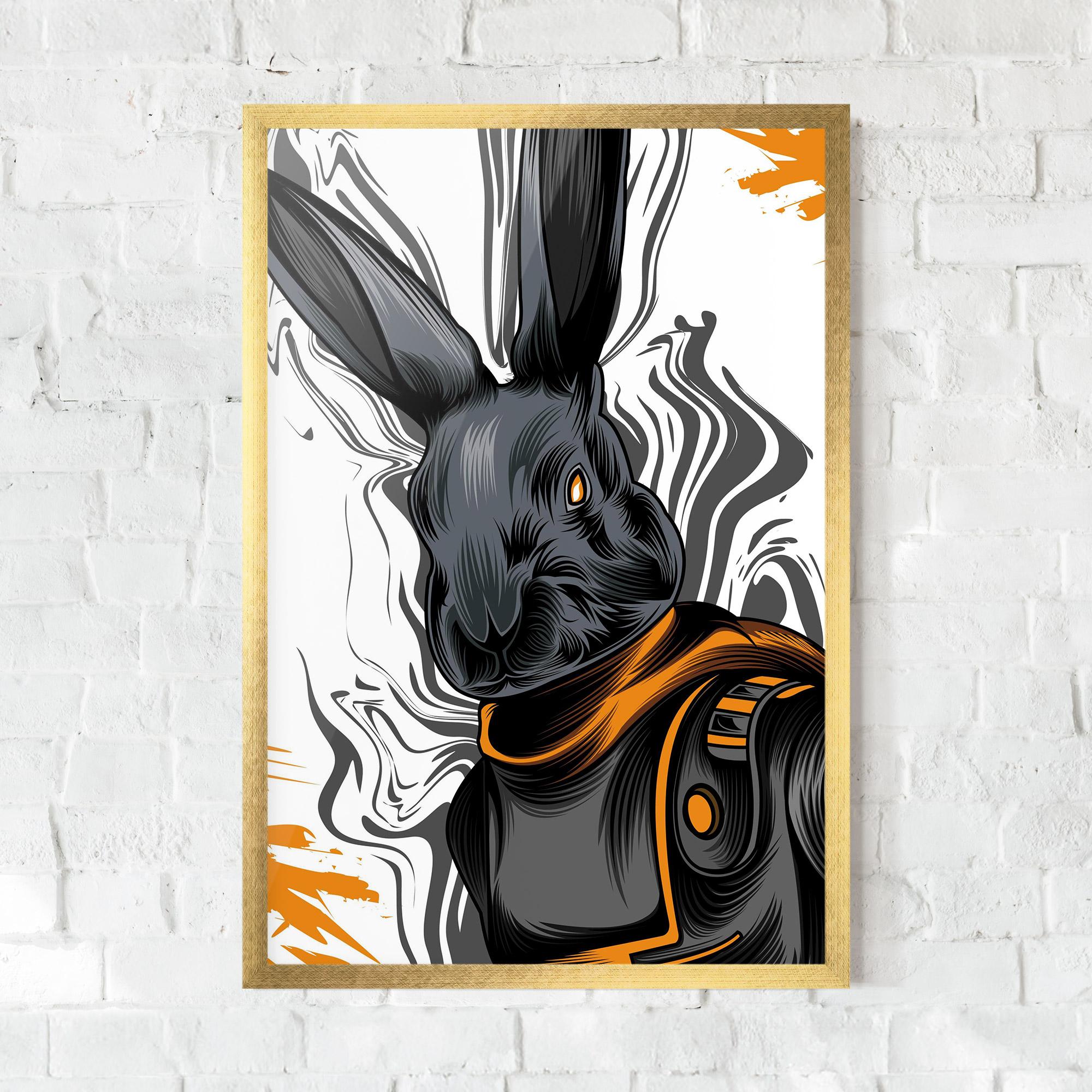 Gerahmte Poster Cyborg Yellow Bunny mockup 0