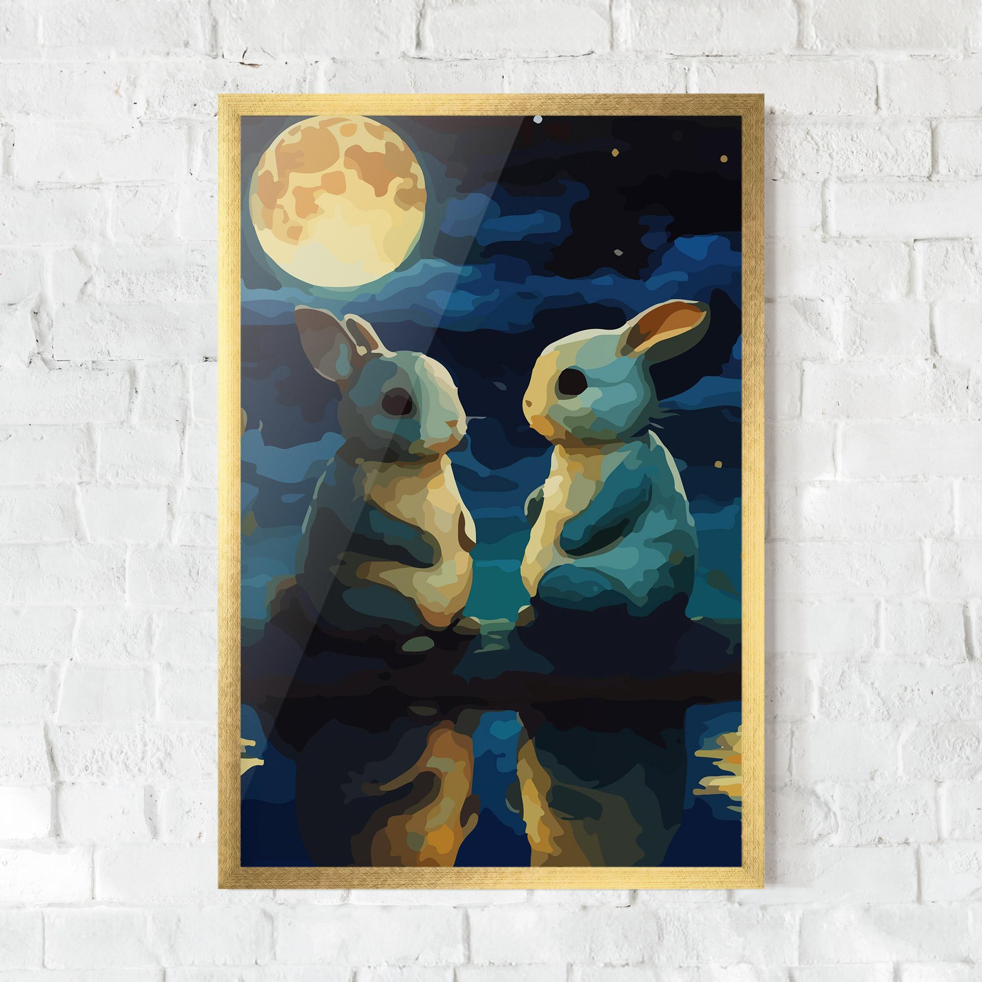 Gerahmte Poster Full Moon Bunny mockup 0