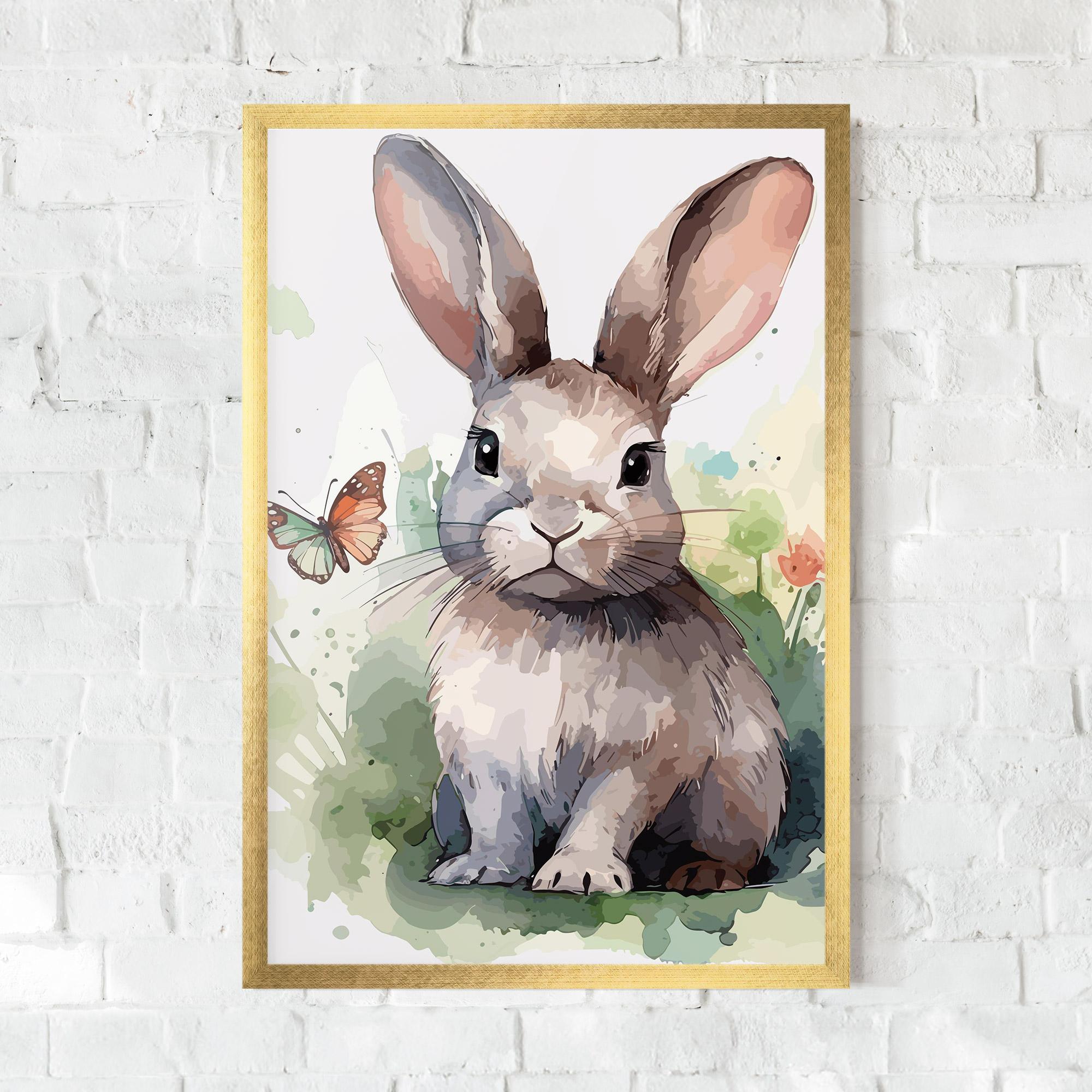 Gerahmte Poster Pretty Bunny Art mockup 0