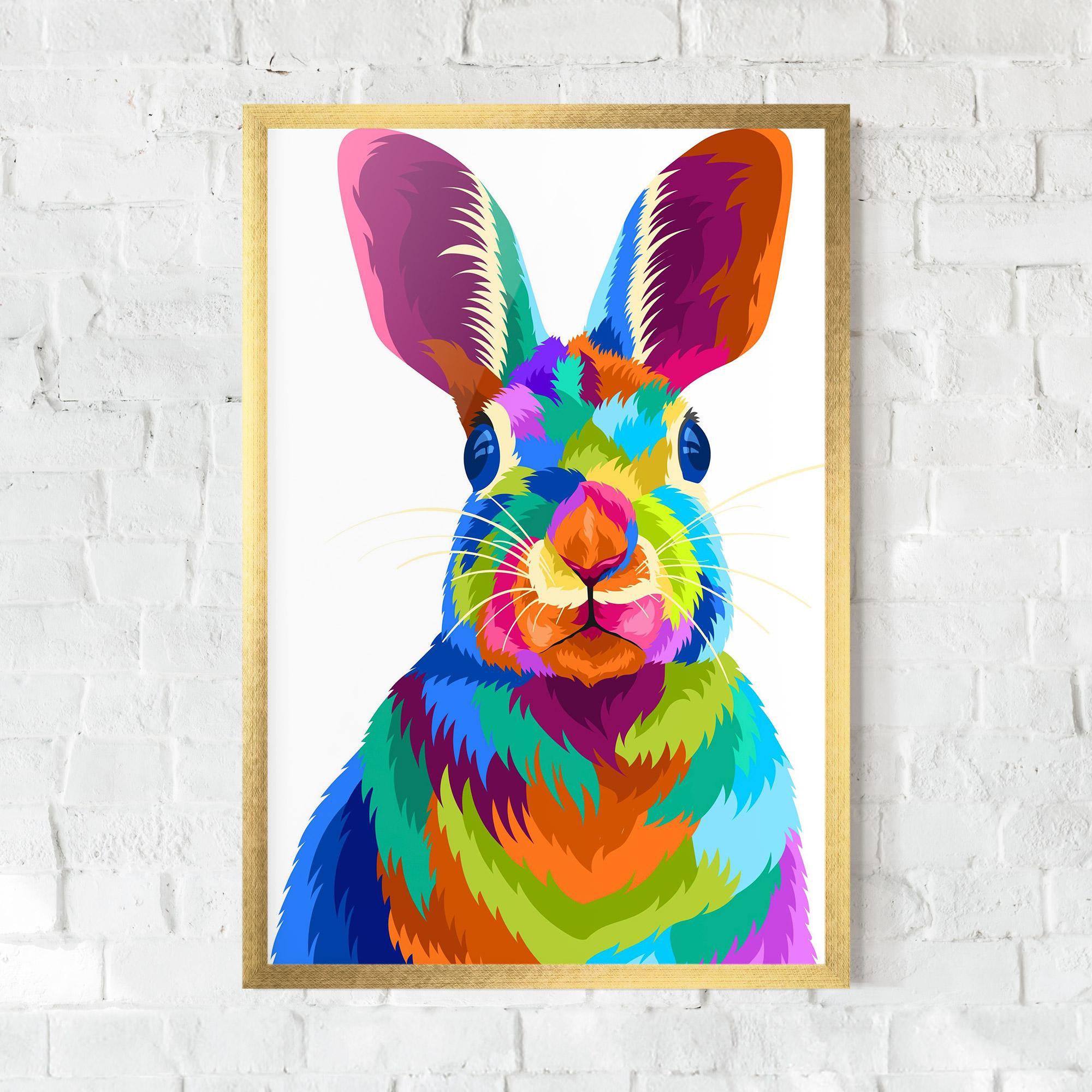 Gerahmte Poster Rabbit Art Style mockup 0