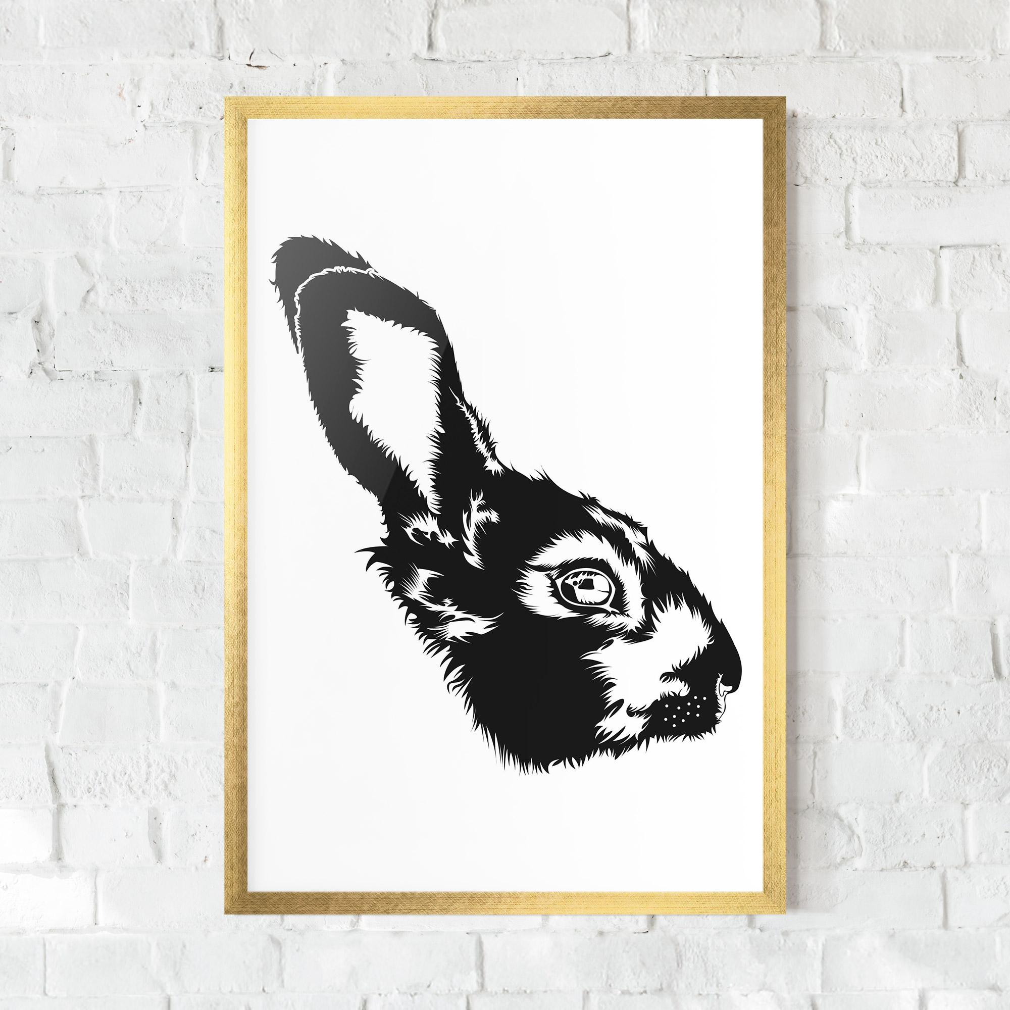 Gerahmte Poster Rabbit Head mockup 0