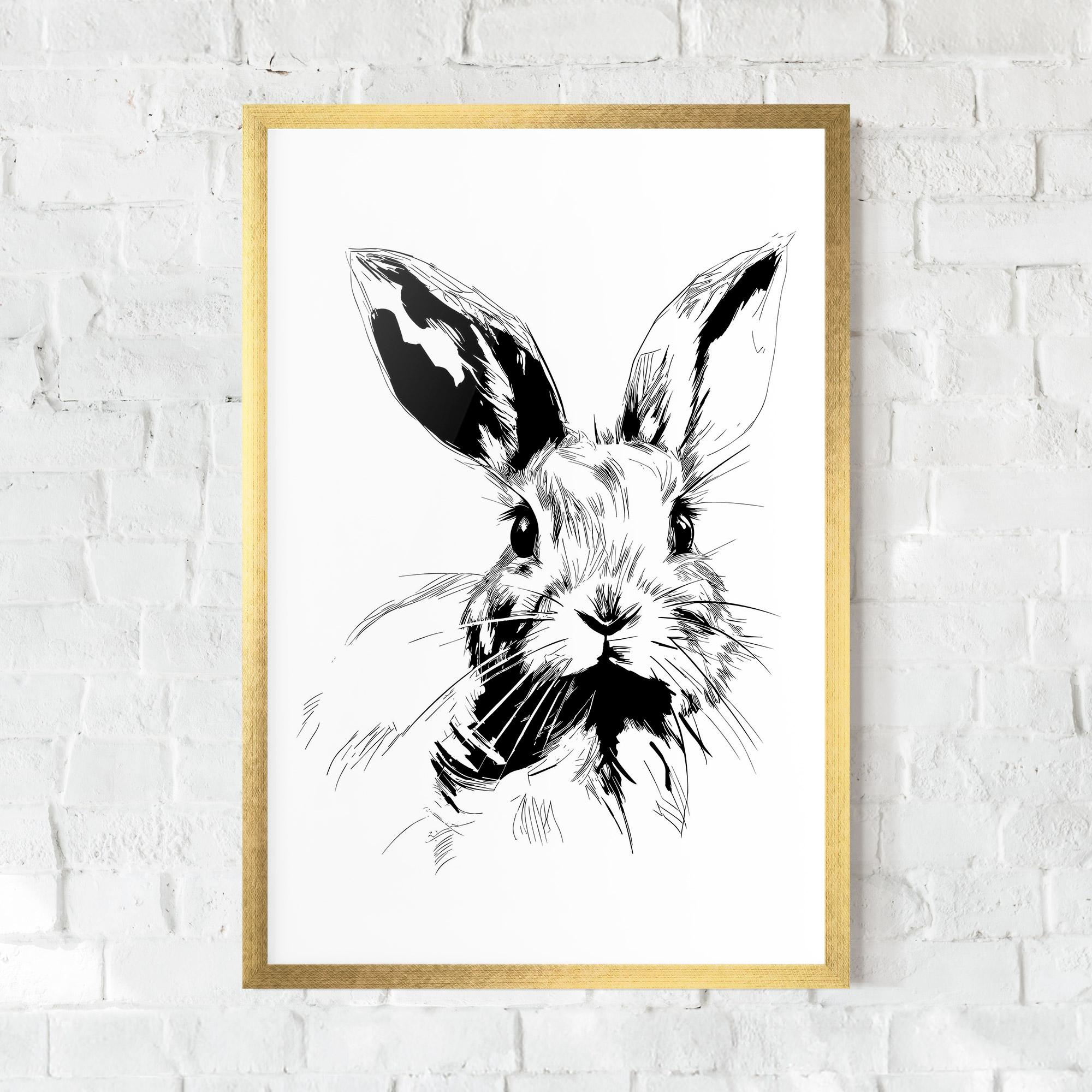 Gerahmte Poster Rabbit Looking mockup 0